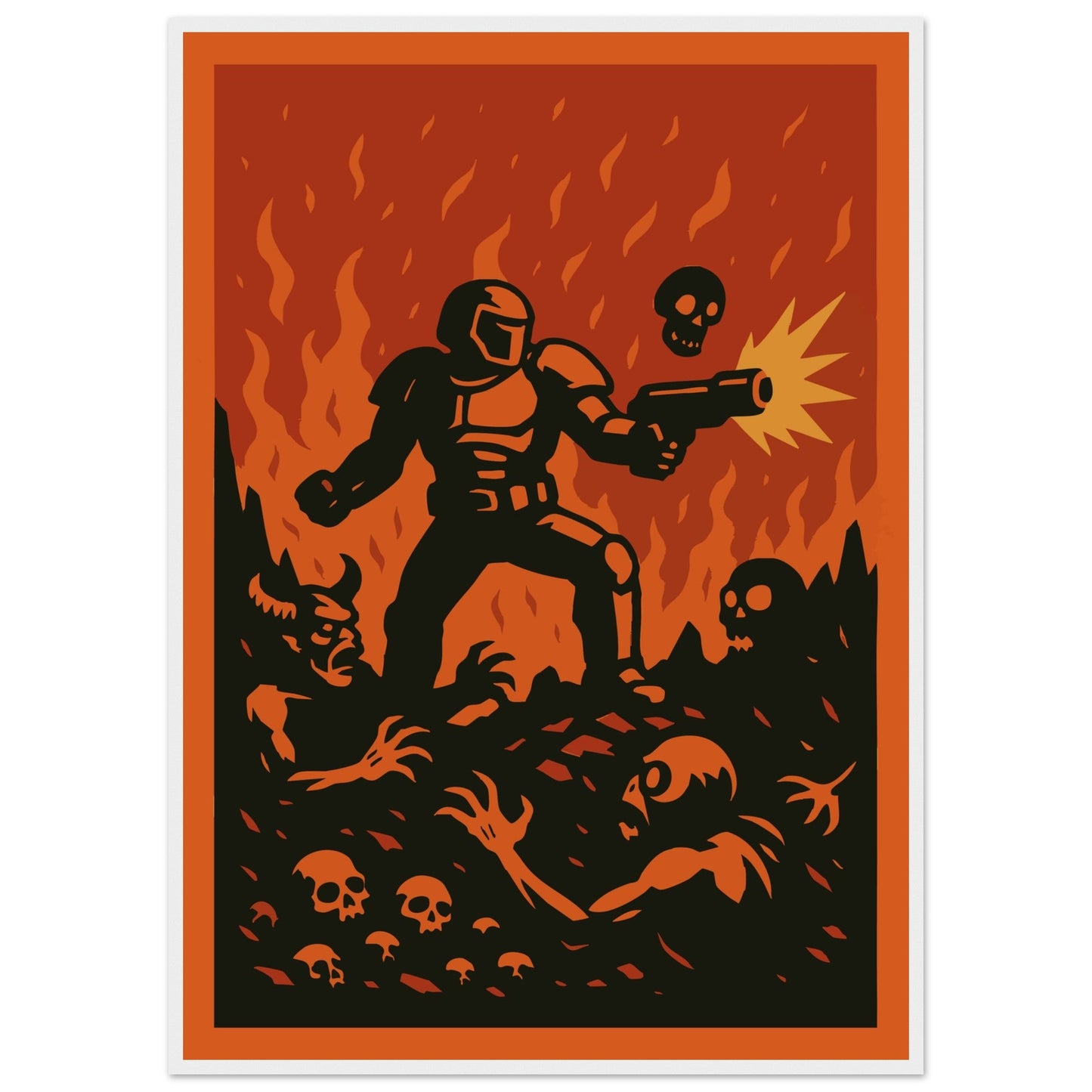 Gaming 'Slayer' - Premium Matte Paper Wooden Framed Poster