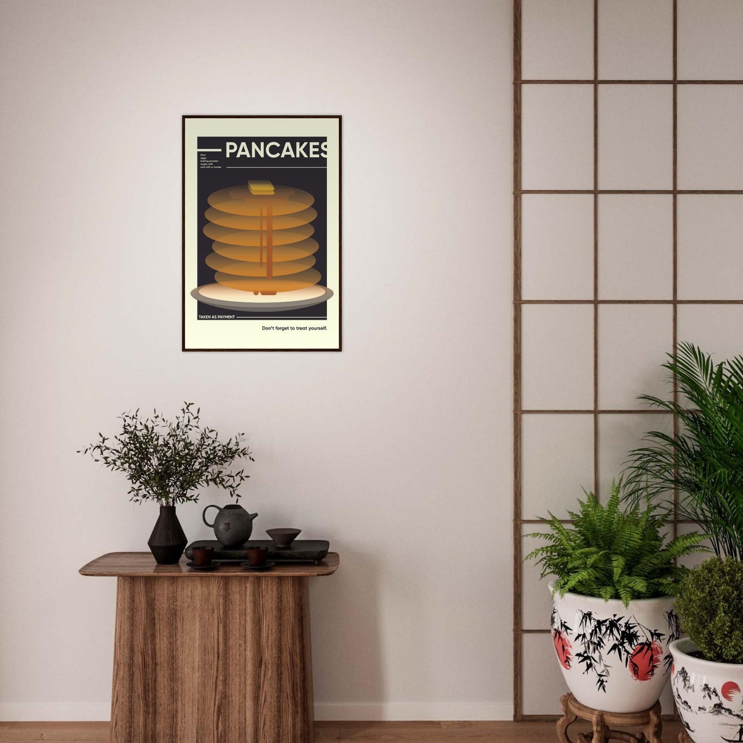 Pancakes - Premium Matte Paper Wooden Framed Poster