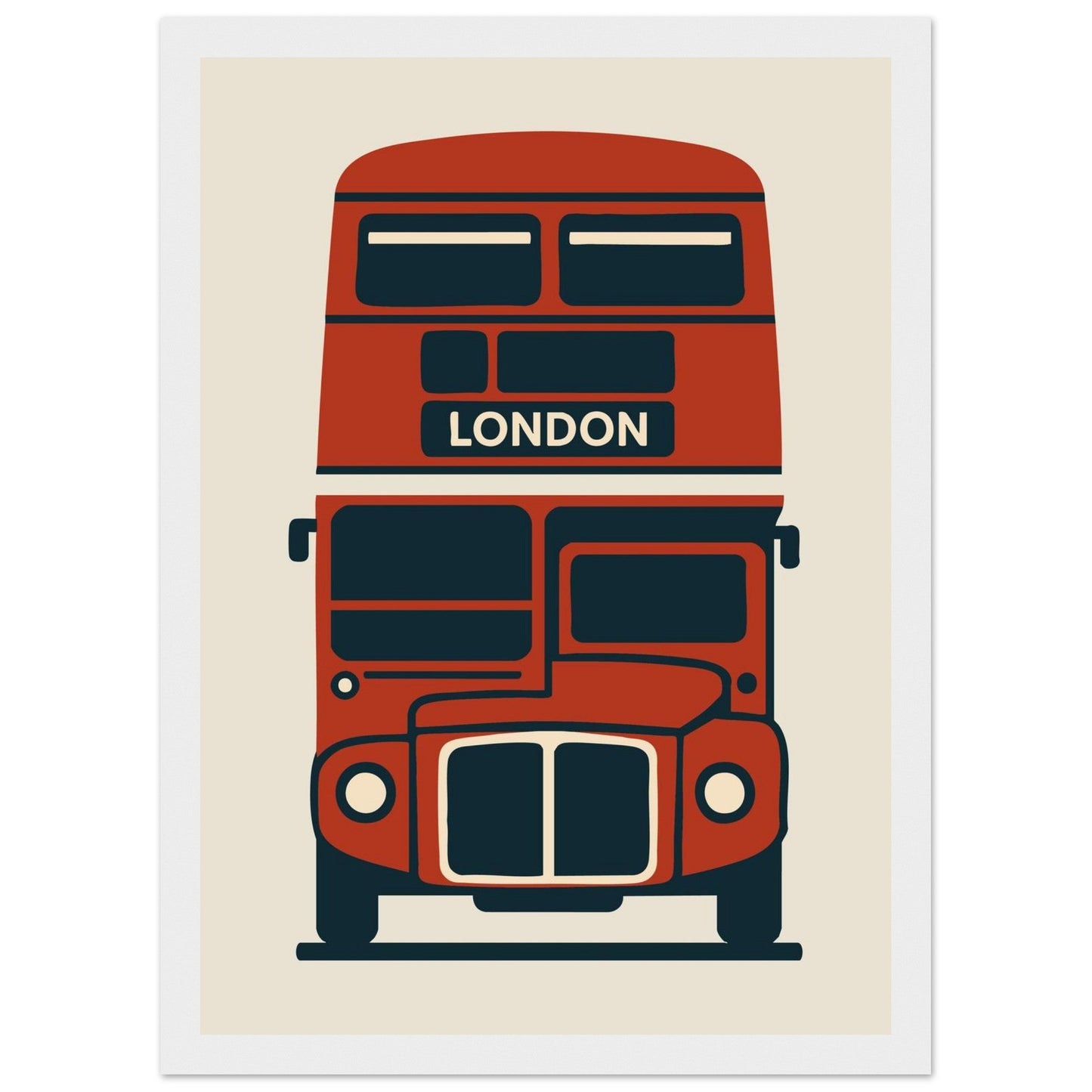 Cities/ Places 'Bus' - Premium Matte Paper Wooden Framed Poster