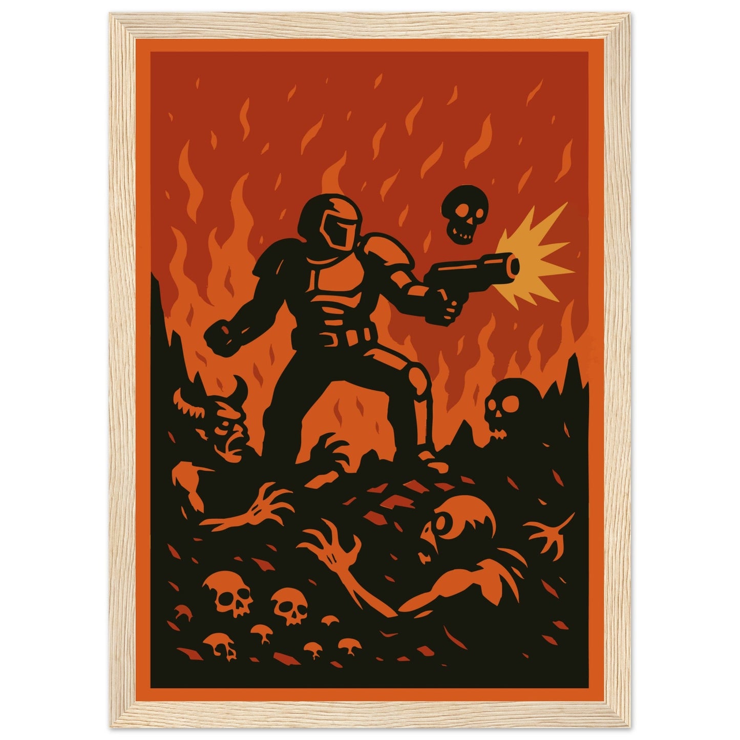 Gaming 'Slayer' - Premium Matte Paper Wooden Framed Poster