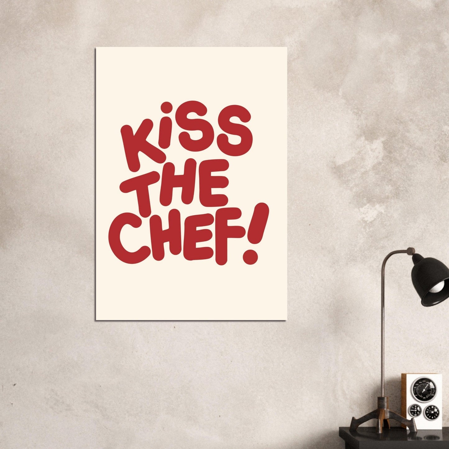 Sign 'Kiss The Chef!' - Premium Matte Paper Poster
