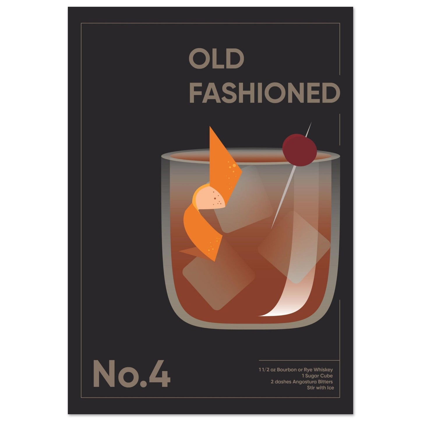 Cocktail 'Old Fashioned' - Premium Matte Paper Poster
