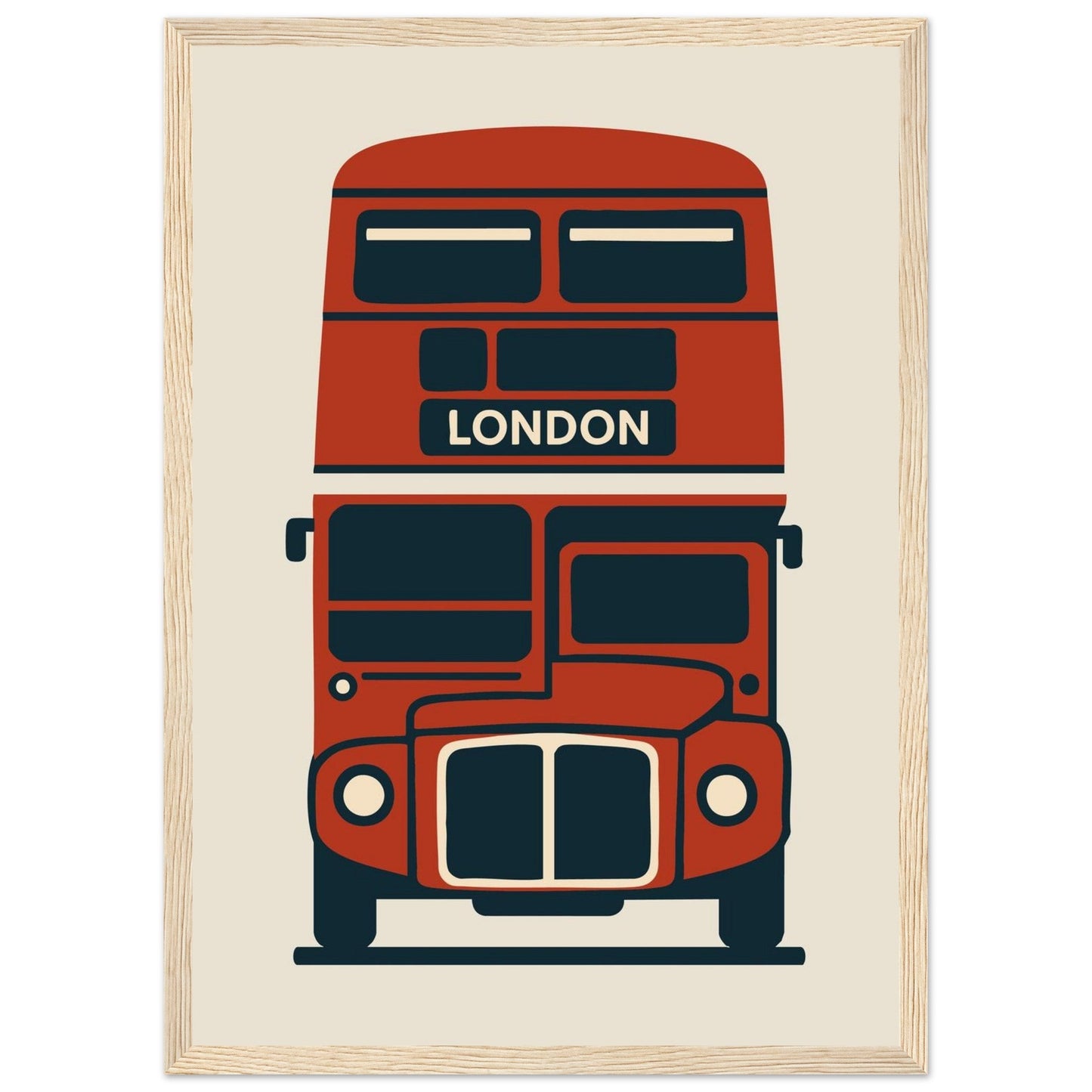 Cities/ Places 'Bus' - Premium Matte Paper Wooden Framed Poster