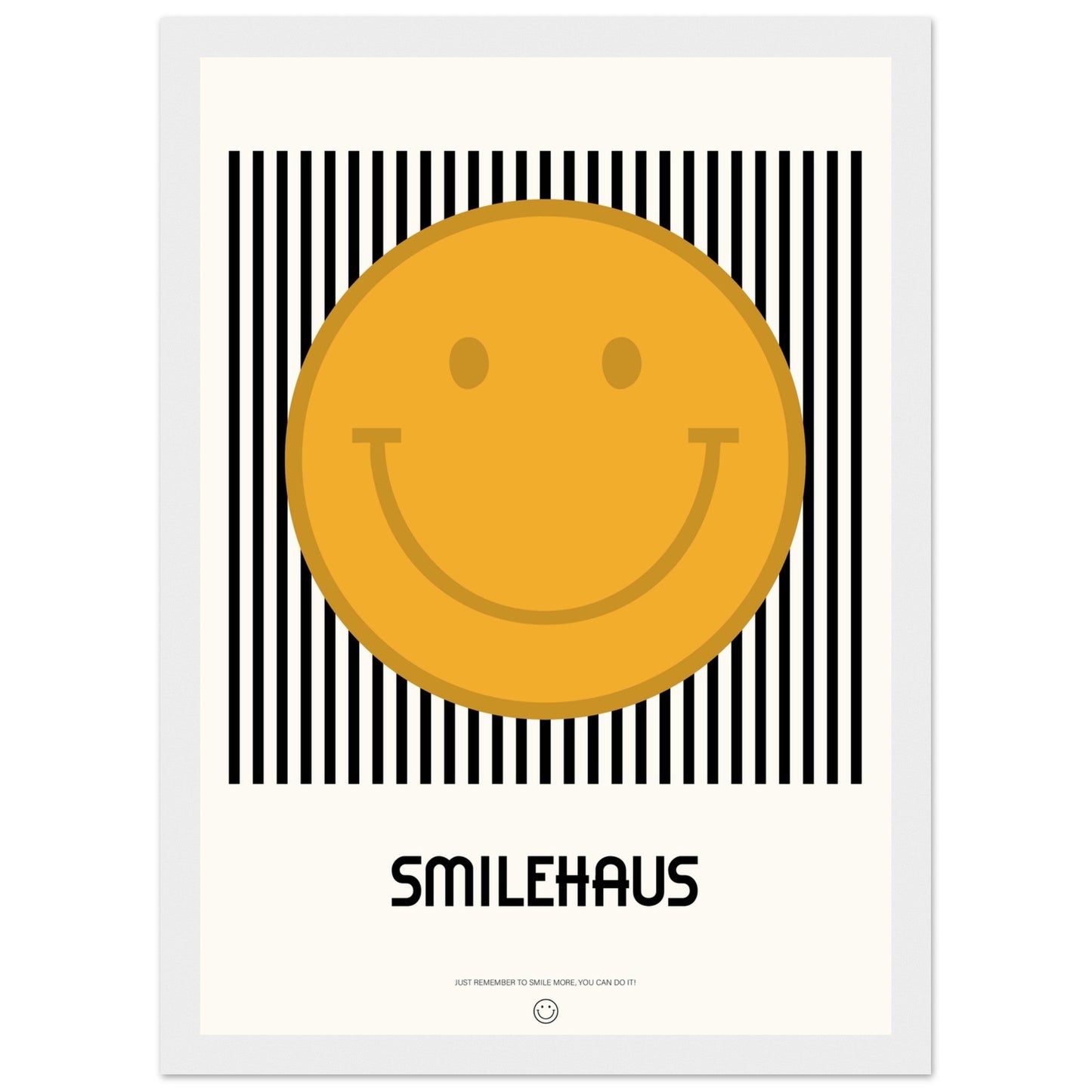 Yellow & Black 'Smilehaus' - Premium Matte Paper Wooden Framed Poster