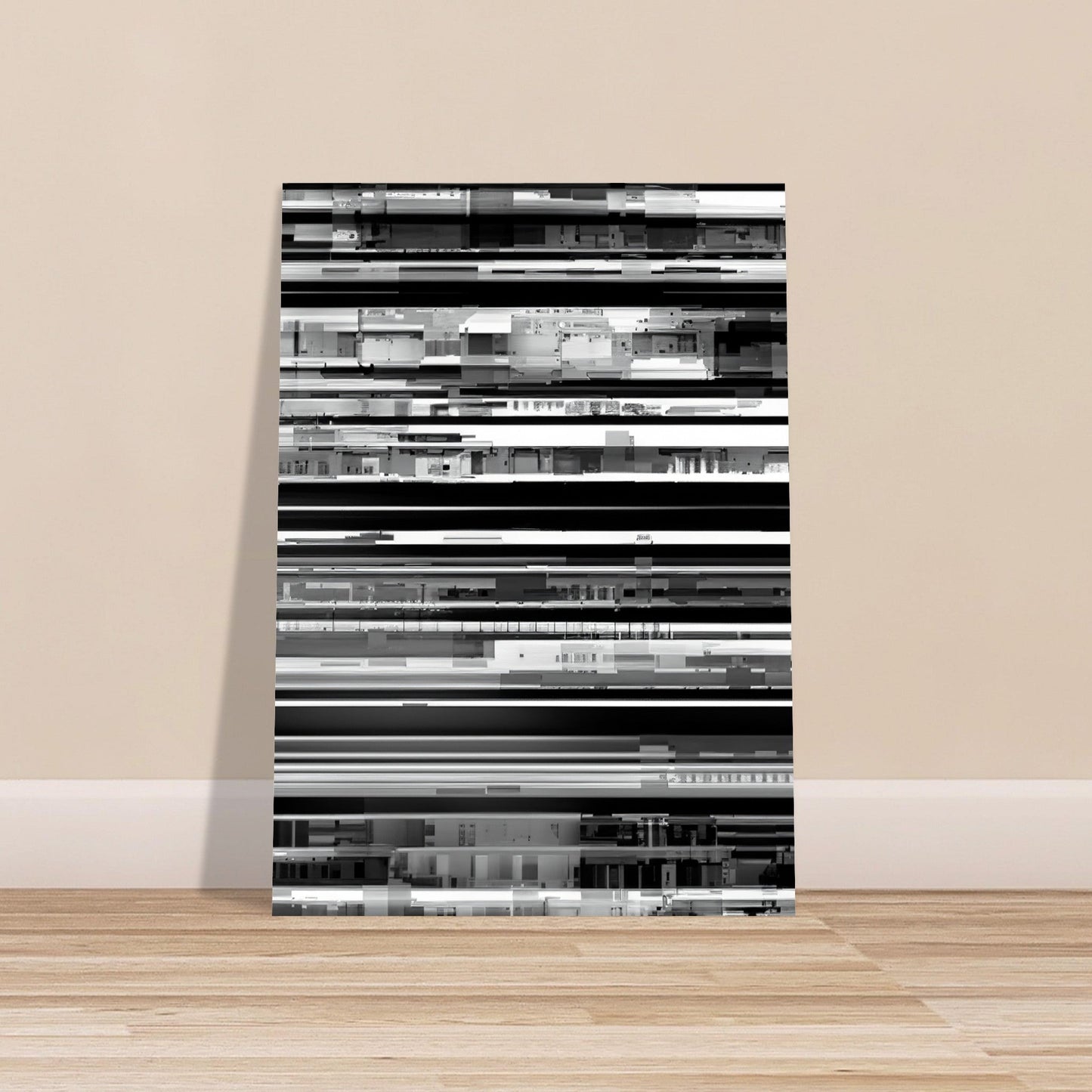 Glitch 'Black & White' - Premium Matte Paper Poster