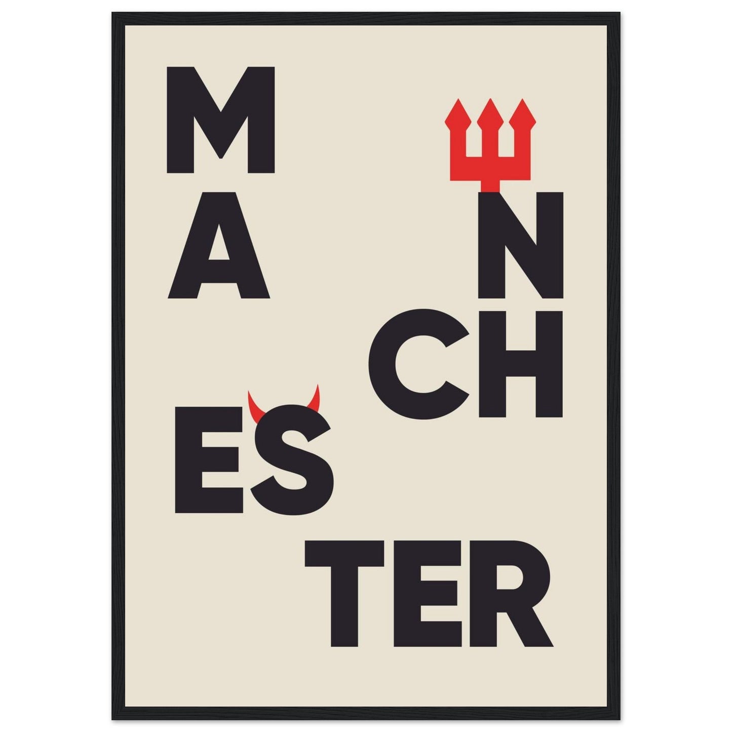 Cities/ Places 'Manchester' - Premium Matte Paper Wooden Framed Poster