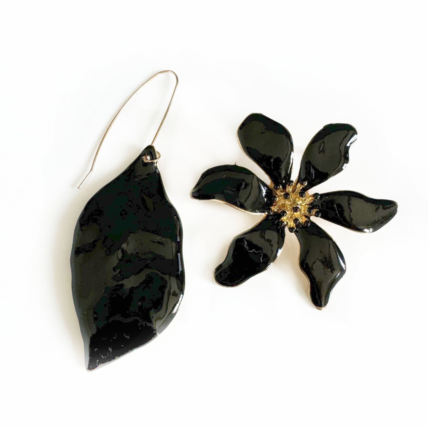 Orla Large Black Statement Mismatch Earrings