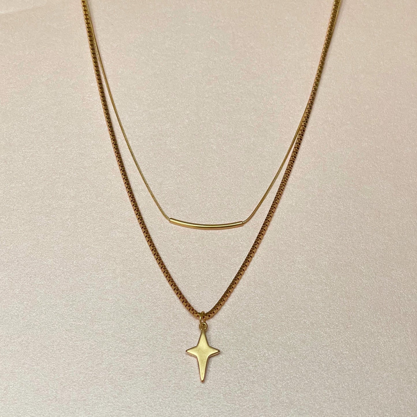 Taliana North Star Double Layer Necklace