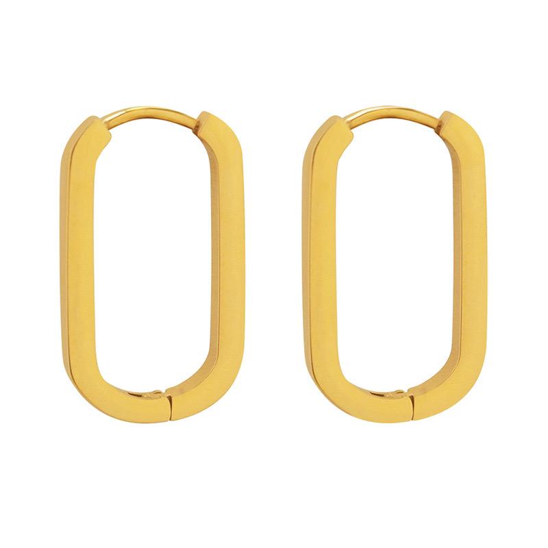 Riley Luxe 18k Gold Plated Hinged Oval Hoop Earrings