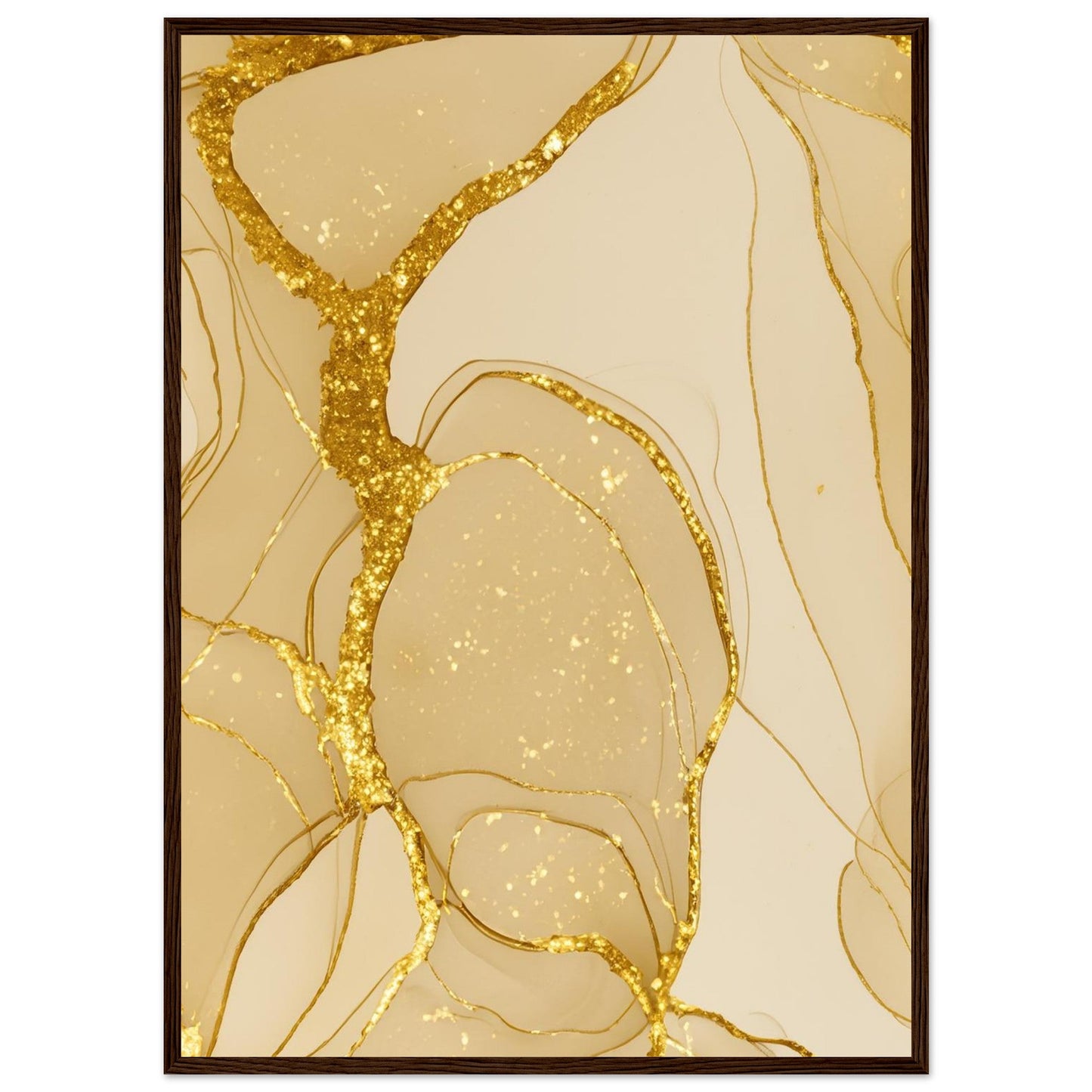 Marble 'Gold' - Premium Matte Paper Wooden Framed Poster