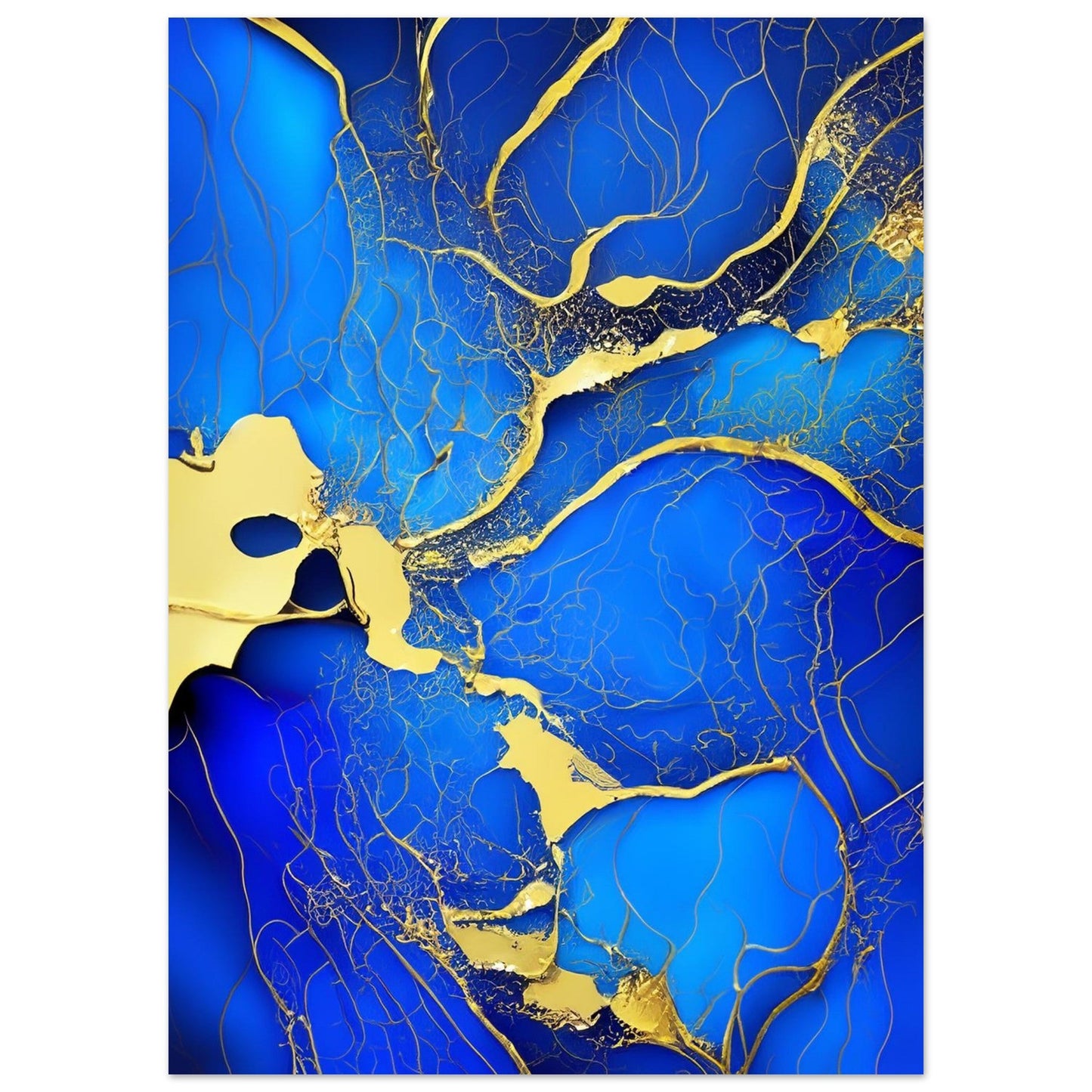 Marble 'Blue & Gold' II - Premium Matte Paper Poster