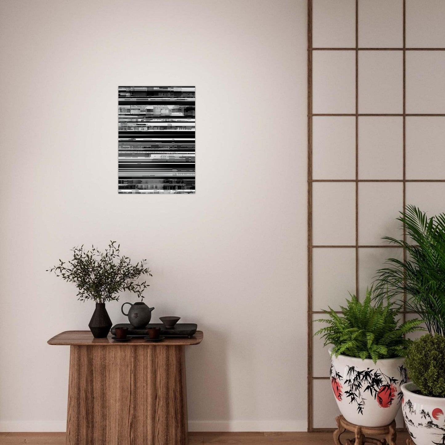 Glitch 'Black & White' - Premium Matte Paper Poster