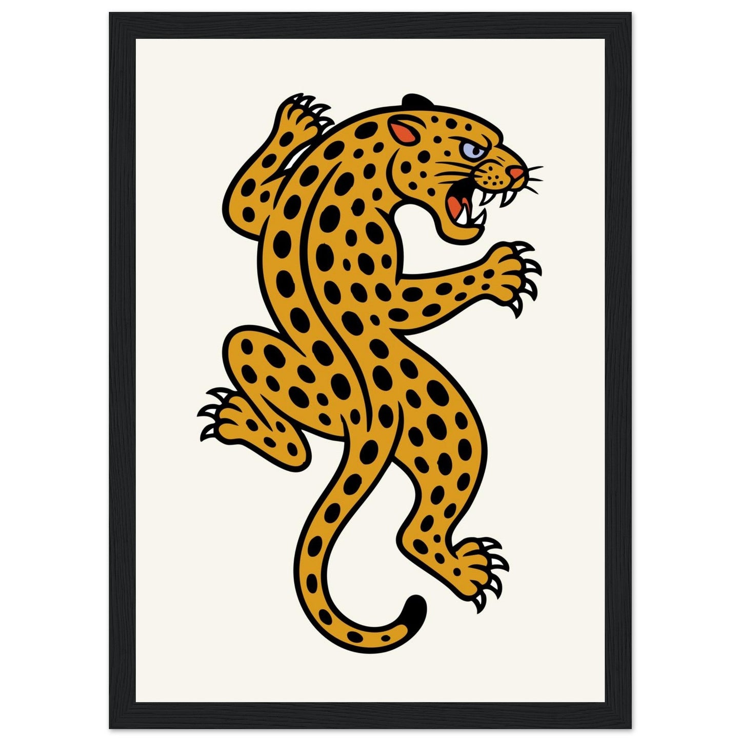 Leopard Traditional - Premium Matte Paper Wooden Framed Poster