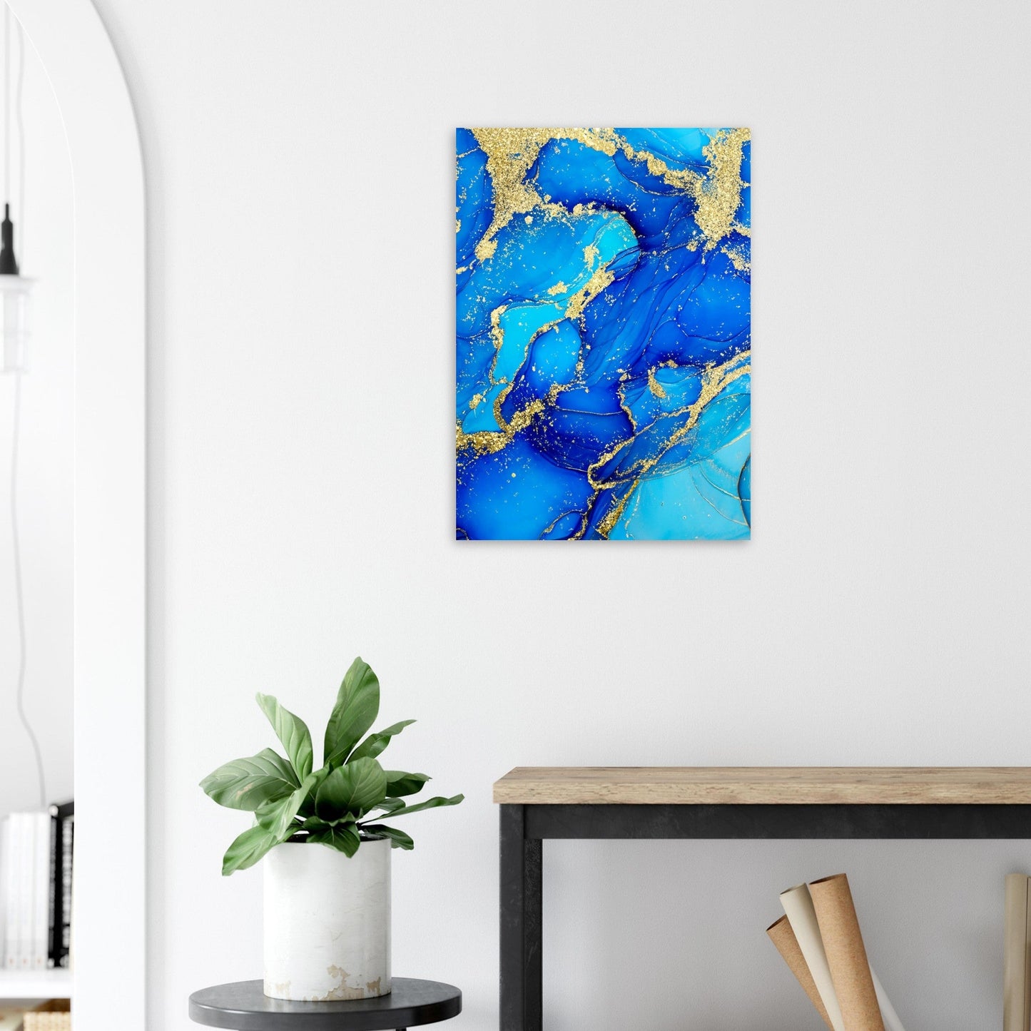 Marble 'Blue & Gold' - Premium Matte Paper Poster