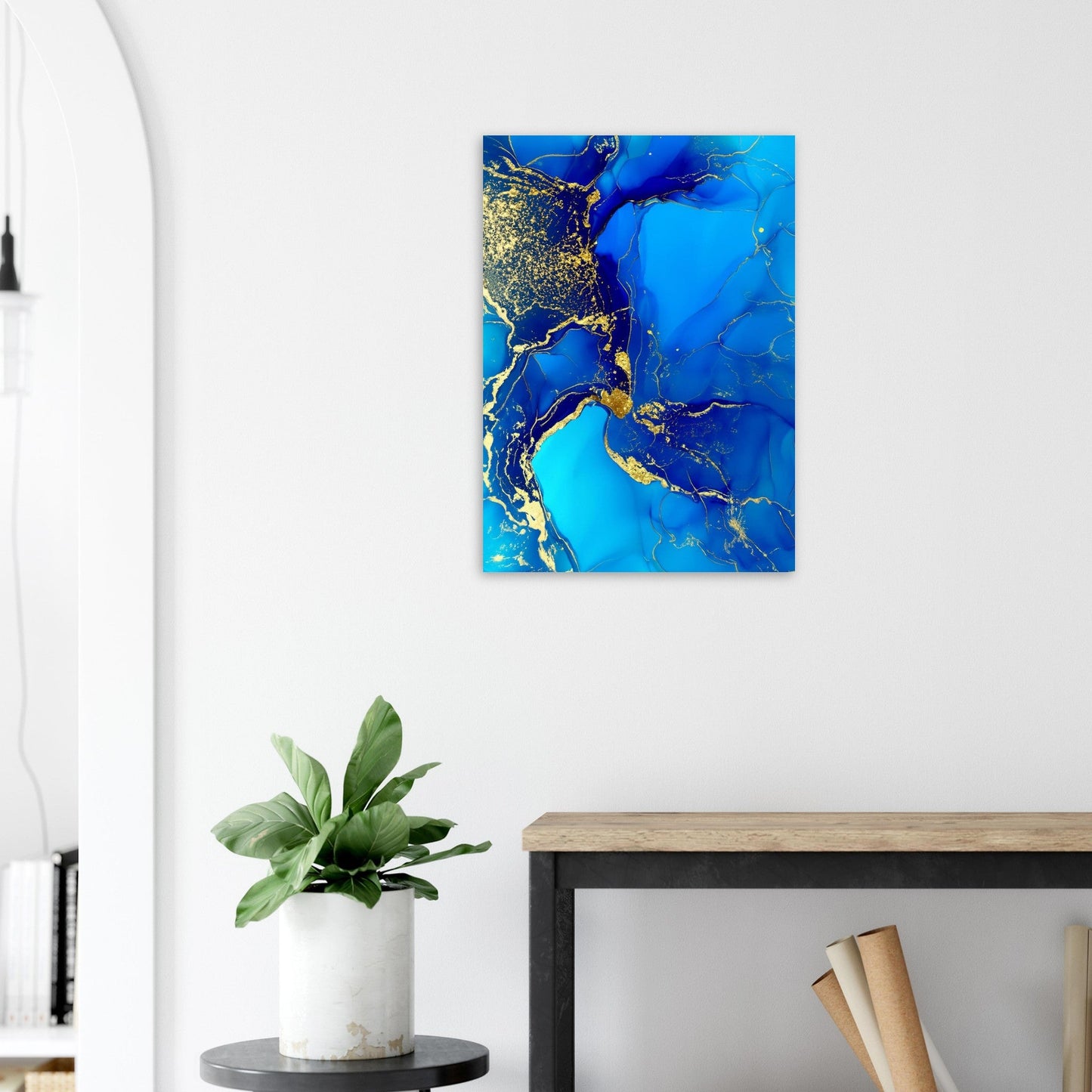 Marble 'Blue & Gold' III - Premium Matte Paper Poster