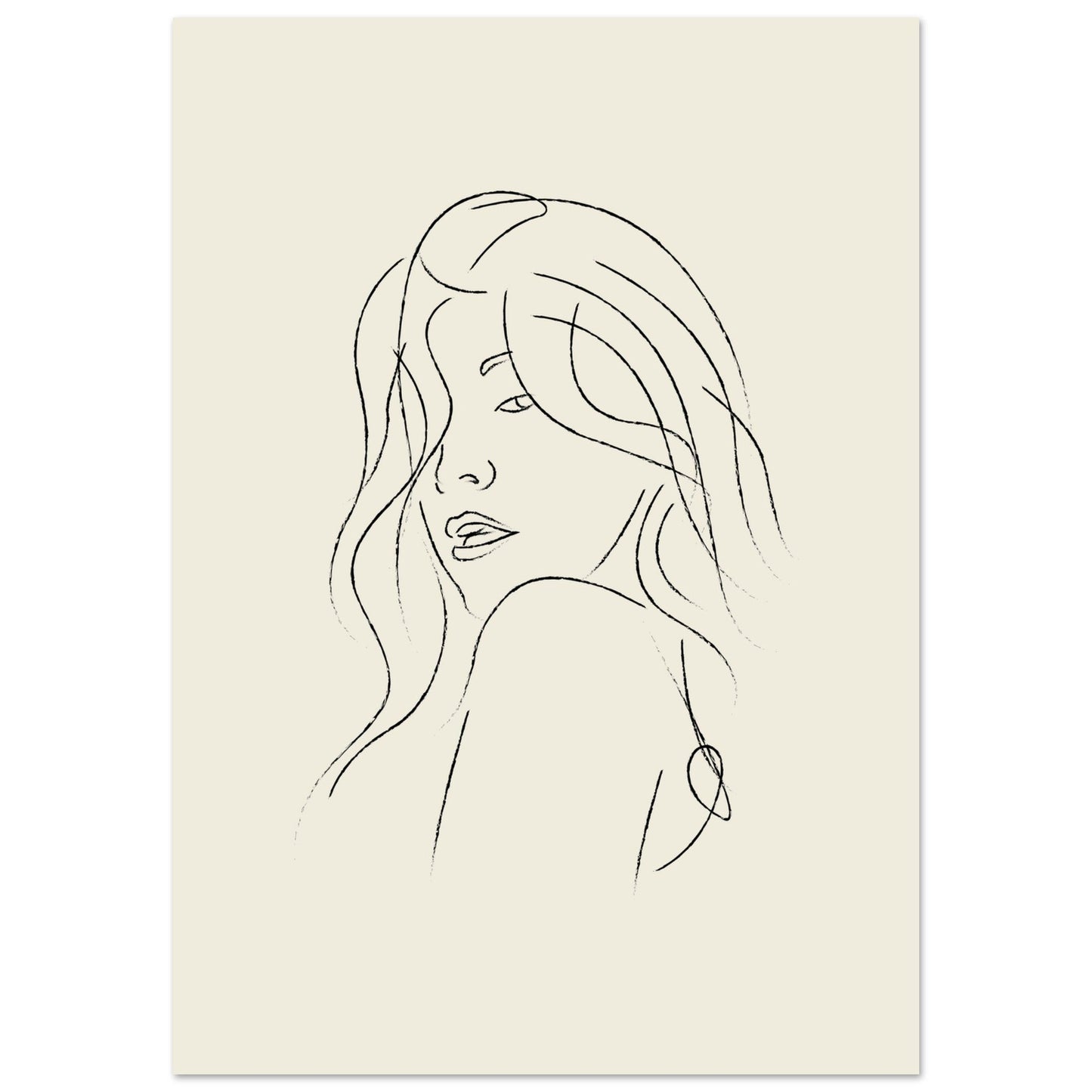 Line Art 'The Pose' - Premium Matte Paper Poster