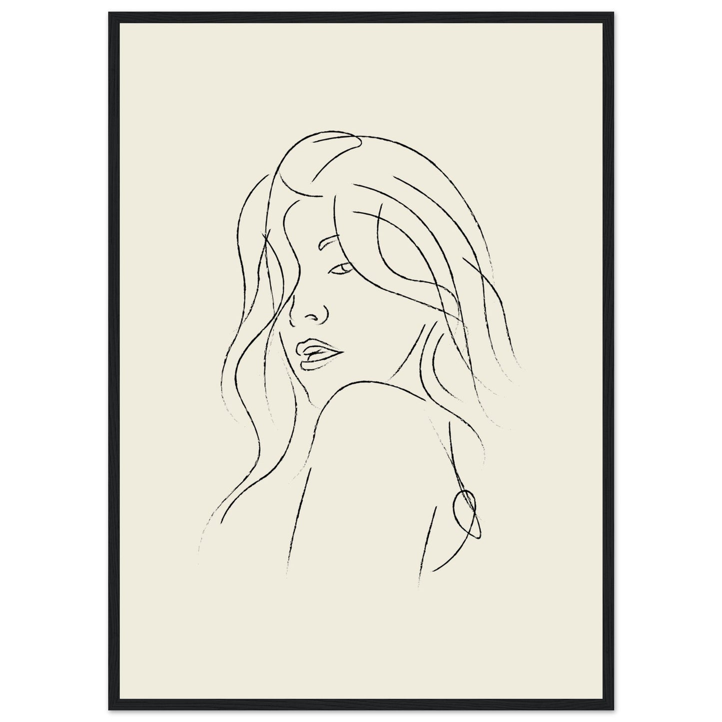 Line Art 'The Pose' - Premium Matte Paper Wooden Framed Poster