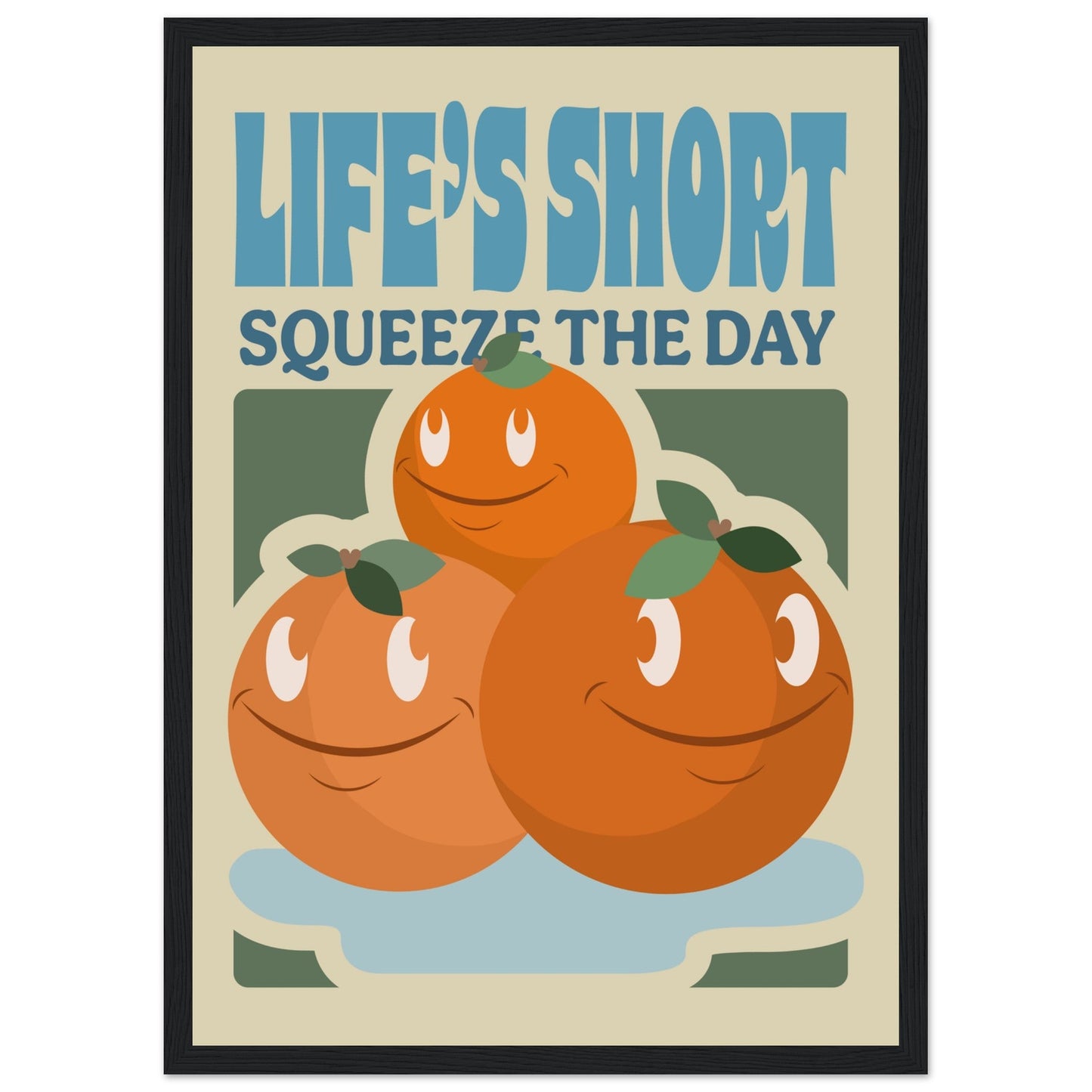 Fruity 'Squeeze The Day' - Premium Matte Paper Wooden Framed Poster