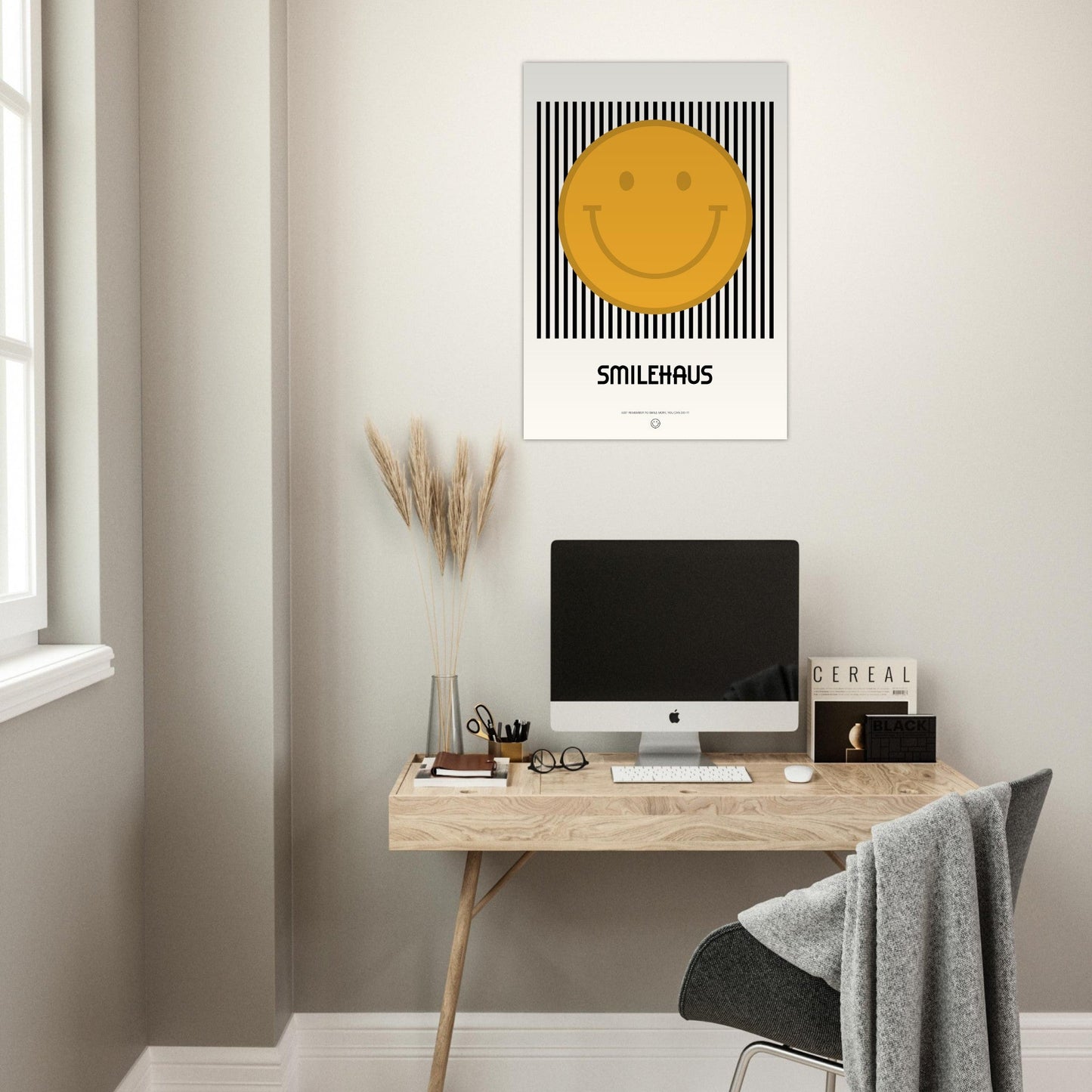 Yellow & Black 'Smilehaus' - Premium Matte Paper Poster