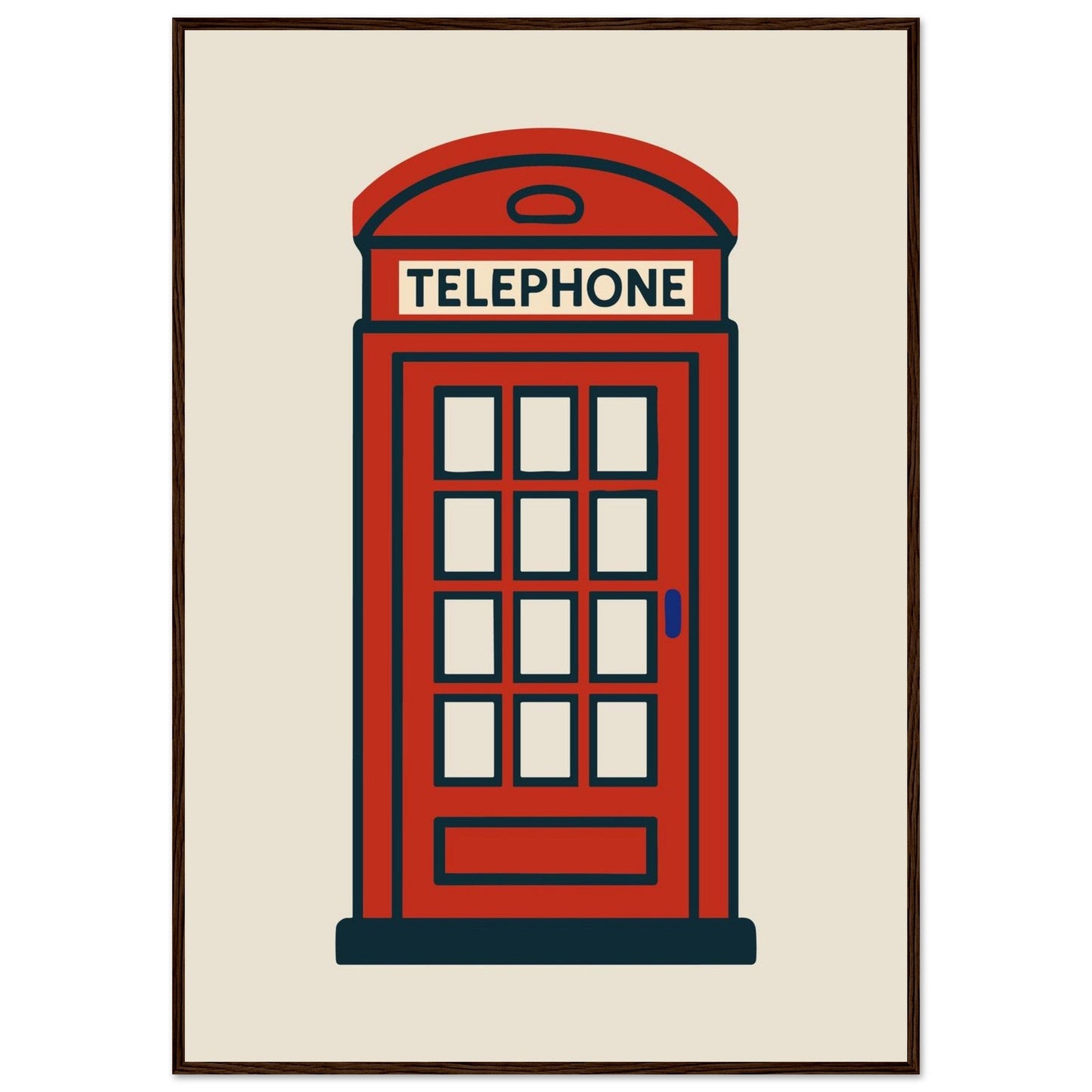 Cities/ Places 'Phone Box' - Premium Matte Paper Wooden Framed Poster