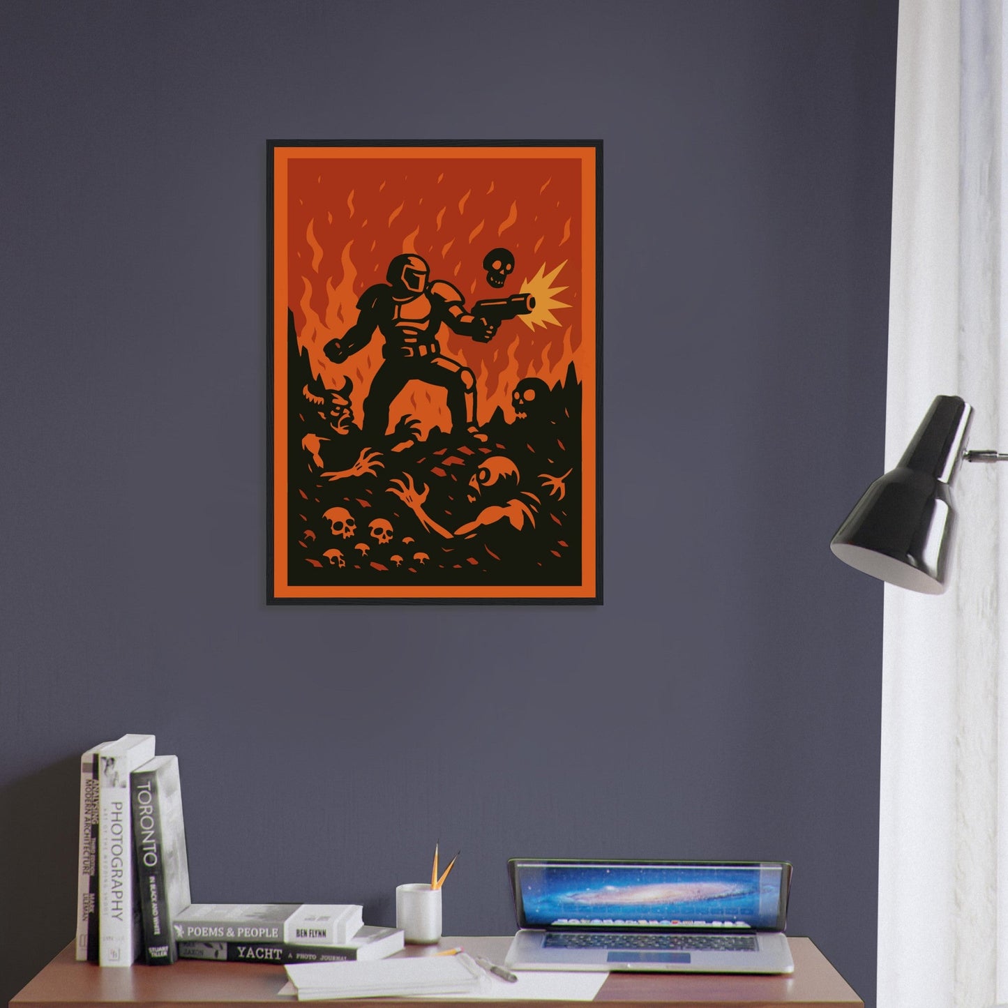 Gaming 'Slayer' - Premium Matte Paper Wooden Framed Poster