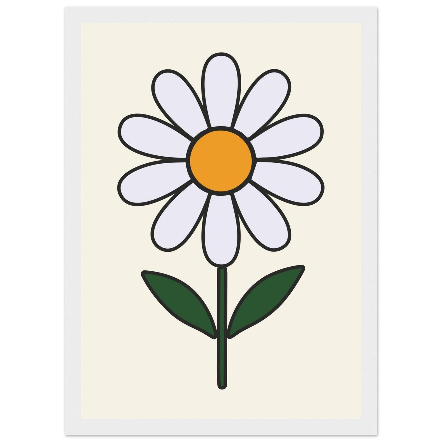 Daisy Flower - Premium Matte Paper Wooden Framed Poster
