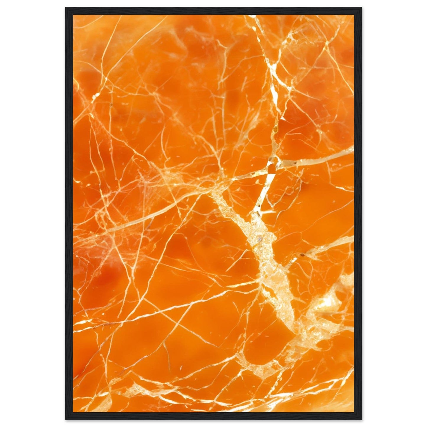 Marble 'Orange' - Premium Matte Paper Wooden Framed Poster