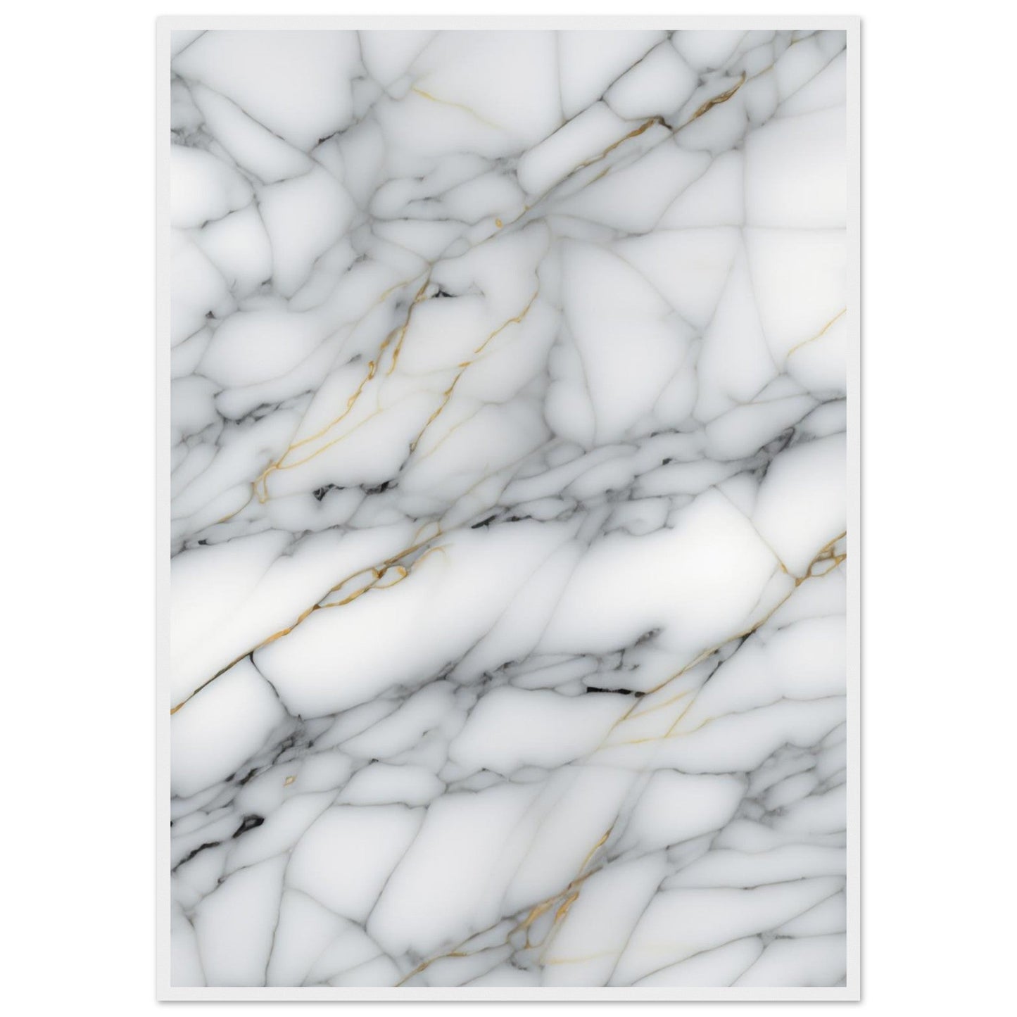 Marble 'Grey' - Premium Matte Paper Wooden Framed Poster