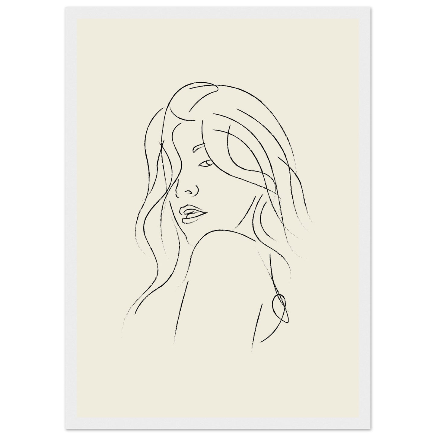 Line Art 'The Pose' - Premium Matte Paper Wooden Framed Poster