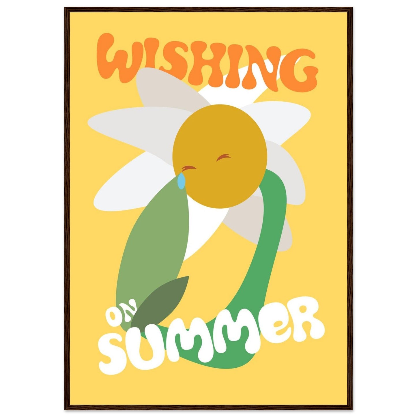 Flowers 'Wishing on Summer' - Premium Matte Paper Wooden Framed Poster