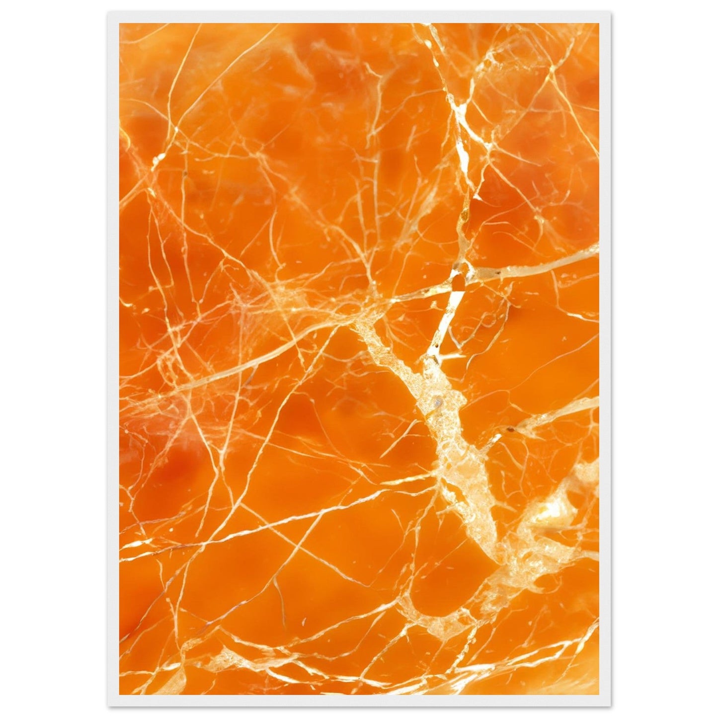 Marble 'Orange' - Premium Matte Paper Wooden Framed Poster