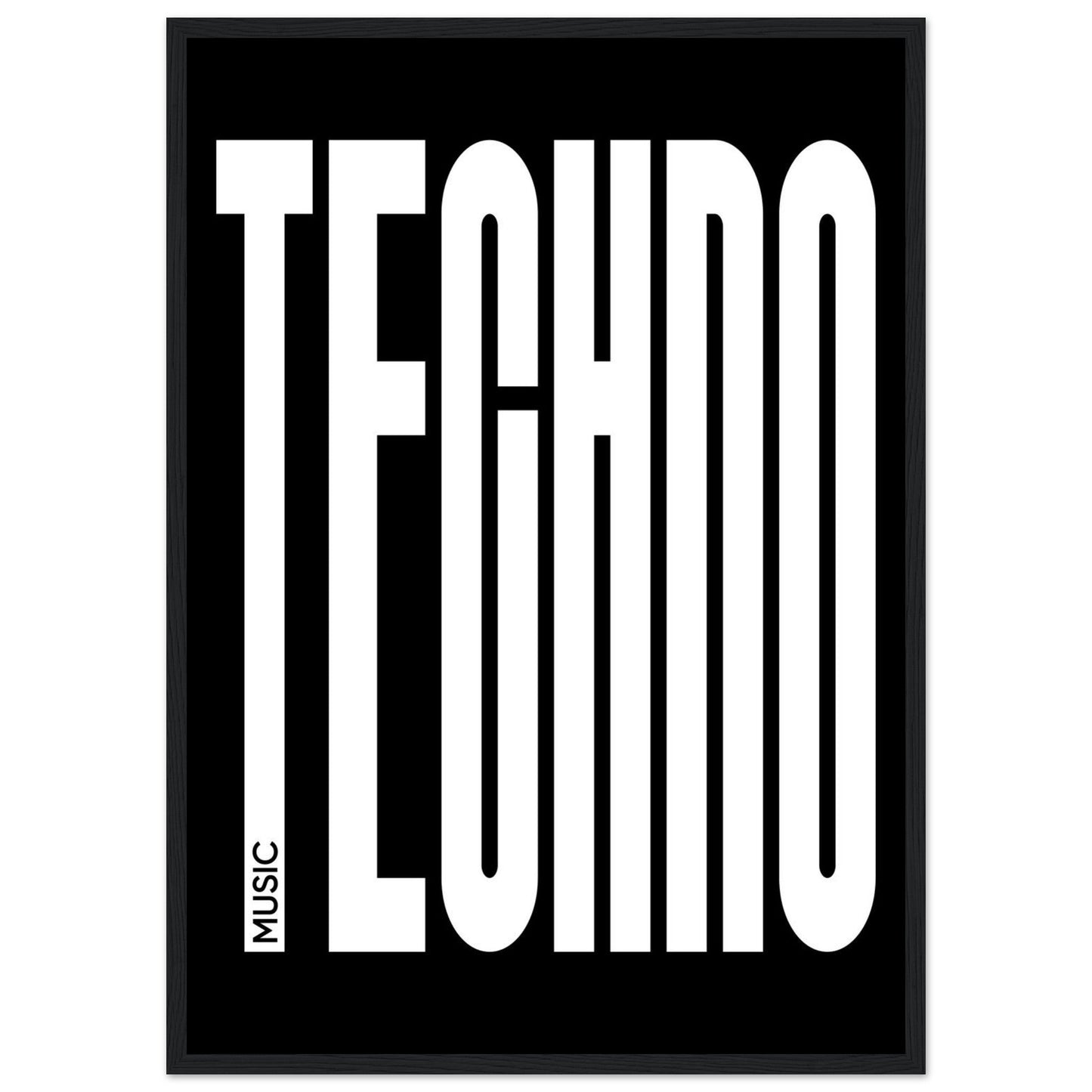 Music TECHNO - Premium Matte Paper Wooden Framed Poster