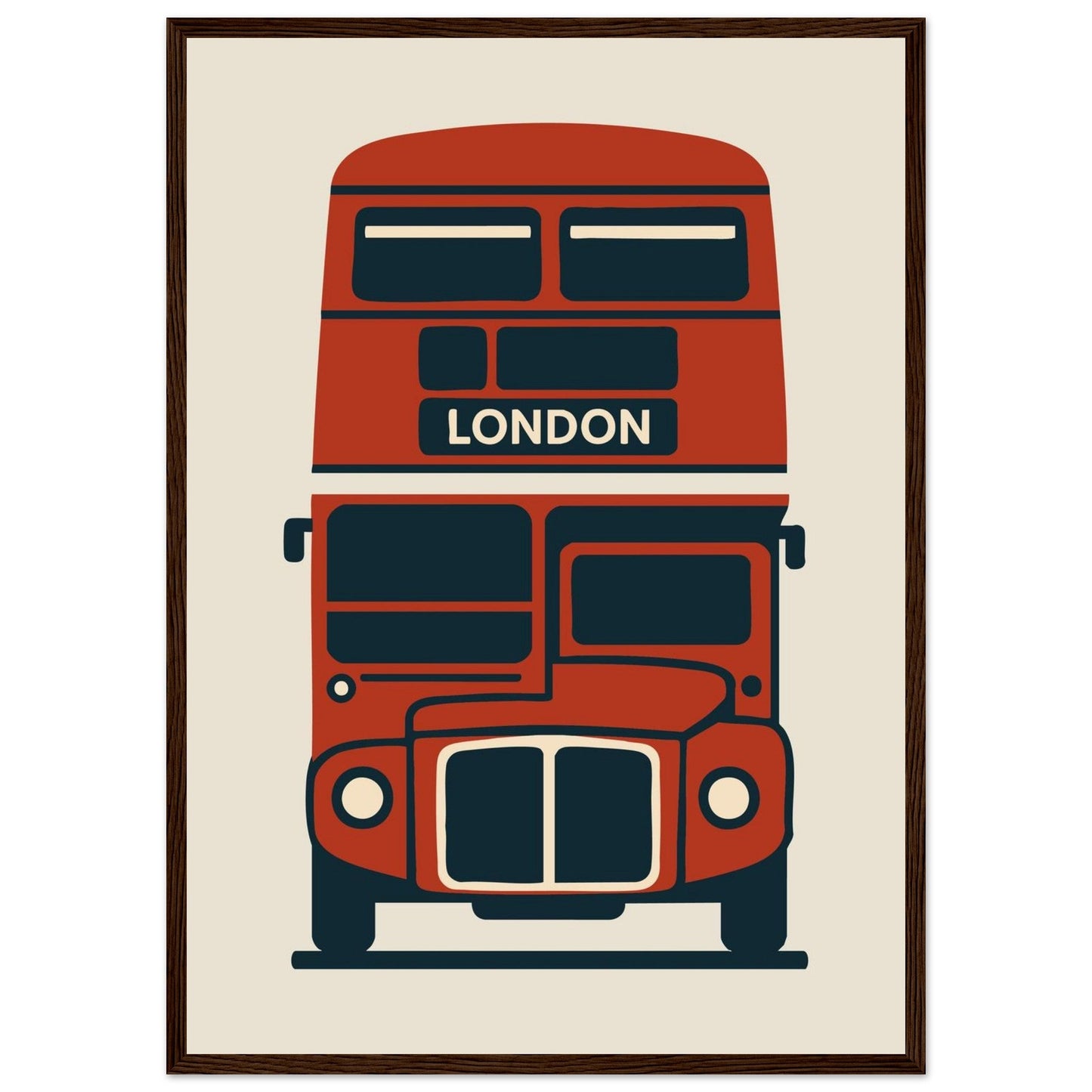 Cities/ Places 'Bus' - Premium Matte Paper Wooden Framed Poster