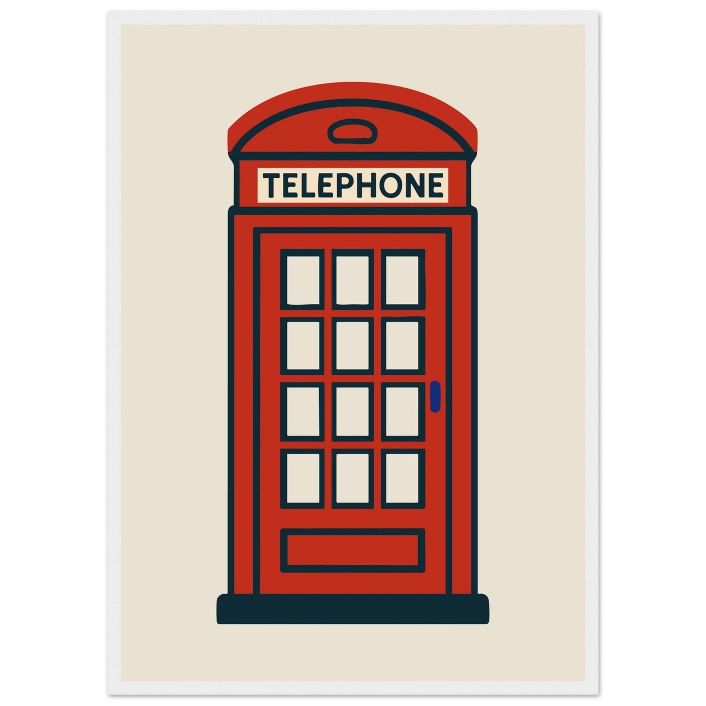 Cities/ Places 'Phone Box' - Premium Matte Paper Wooden Framed Poster