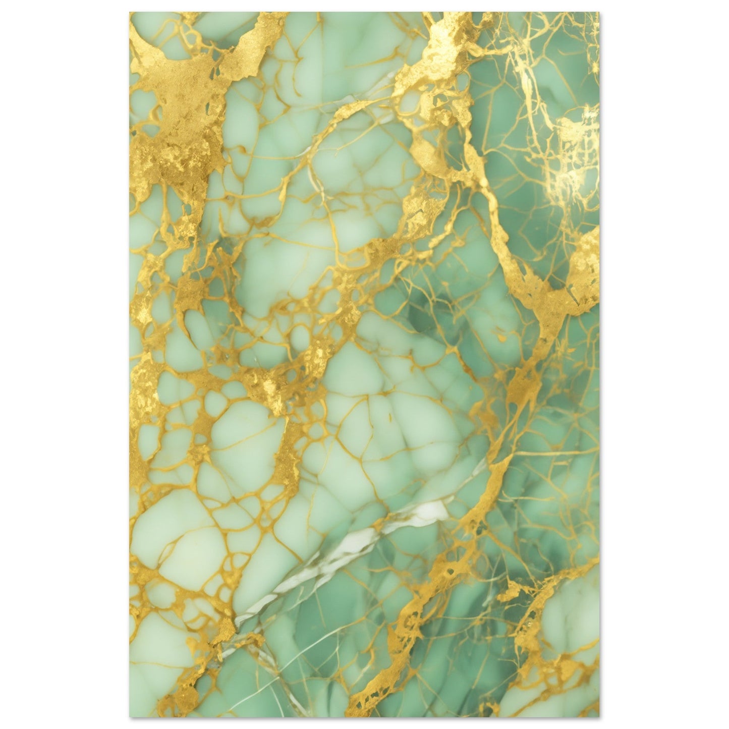 Marble 'Green & Gold' - Premium Matte Paper Poster