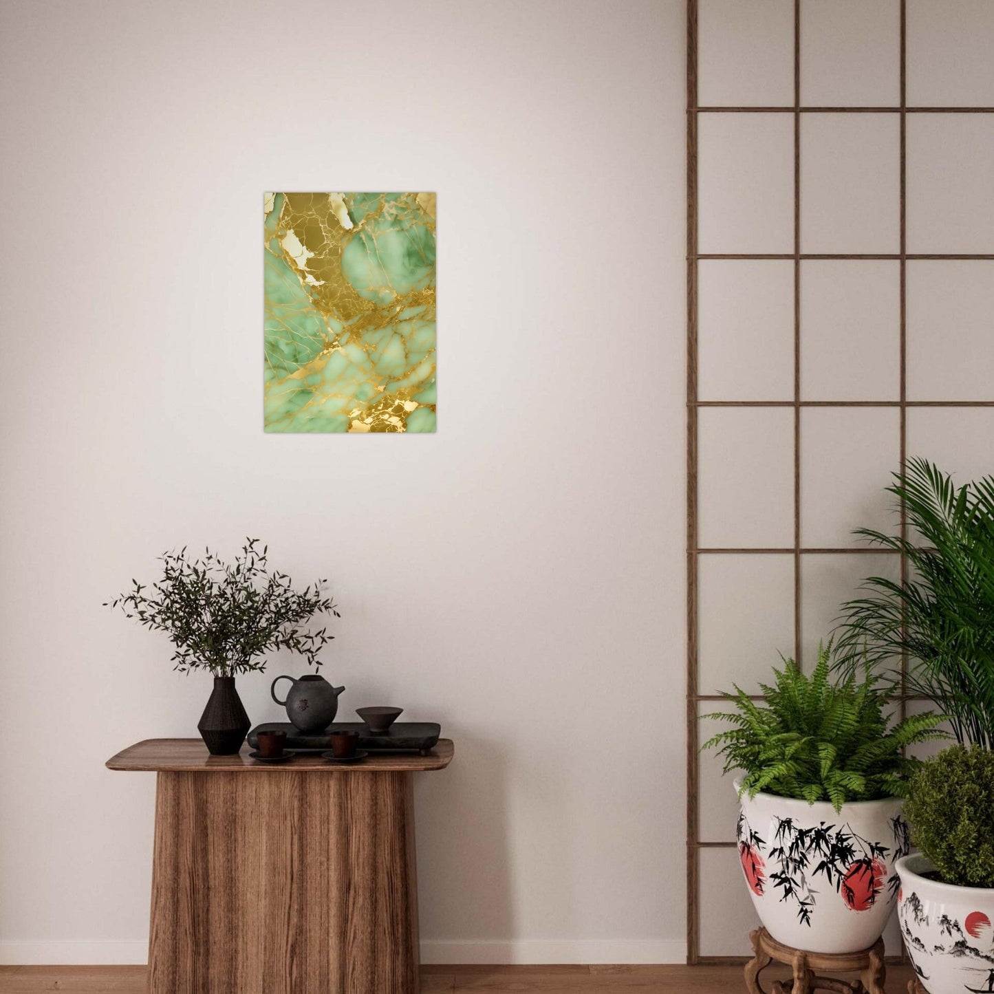 Marble 'Green & Gold' II - Premium Matte Paper Poster