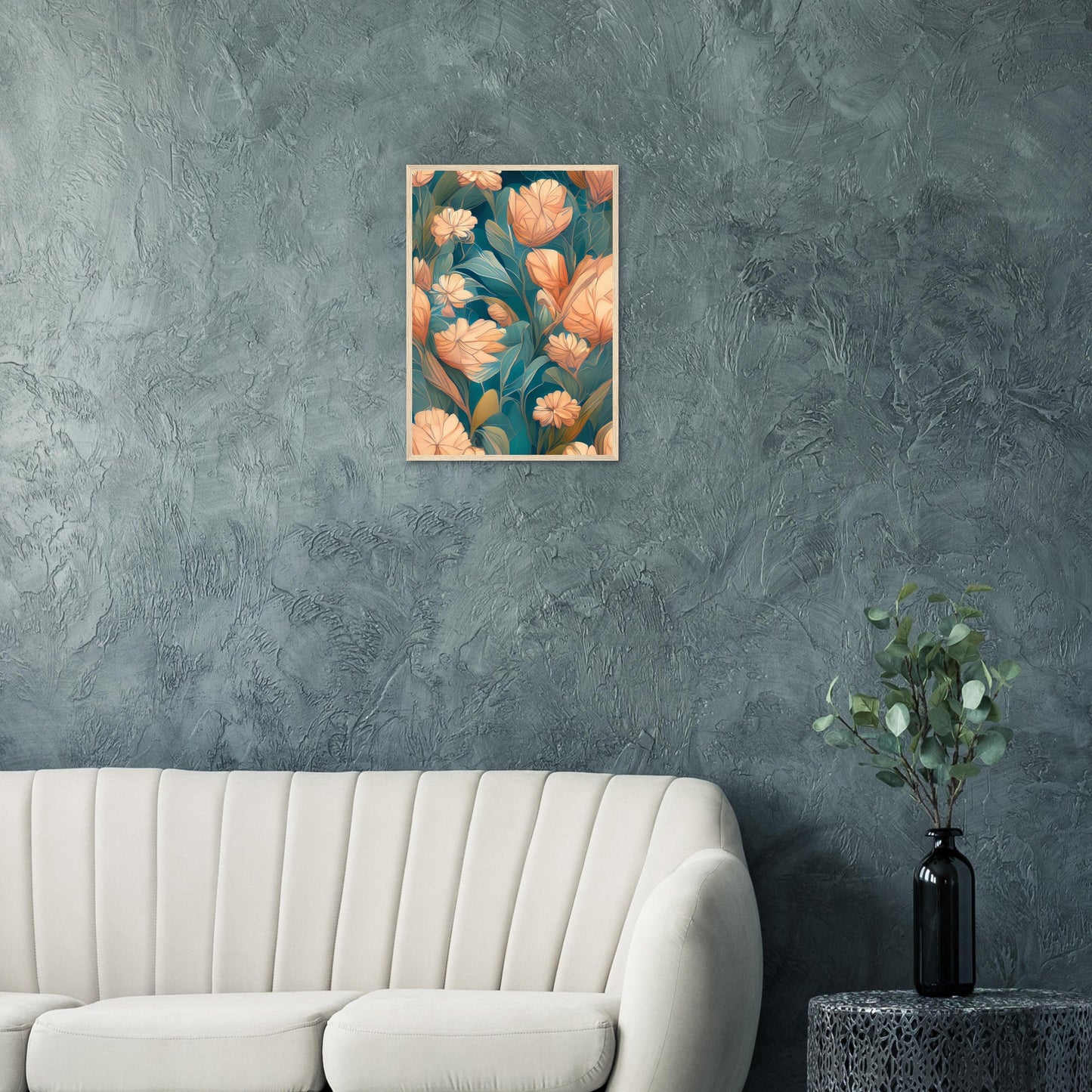 Flowers 'Abstract Garden' - Premium Matte Paper Wooden Framed Poster
