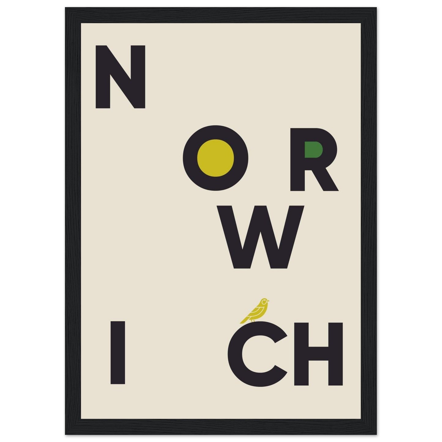 Cities/ Places 'Norwich' - Premium Matte Paper Wooden Framed Poster