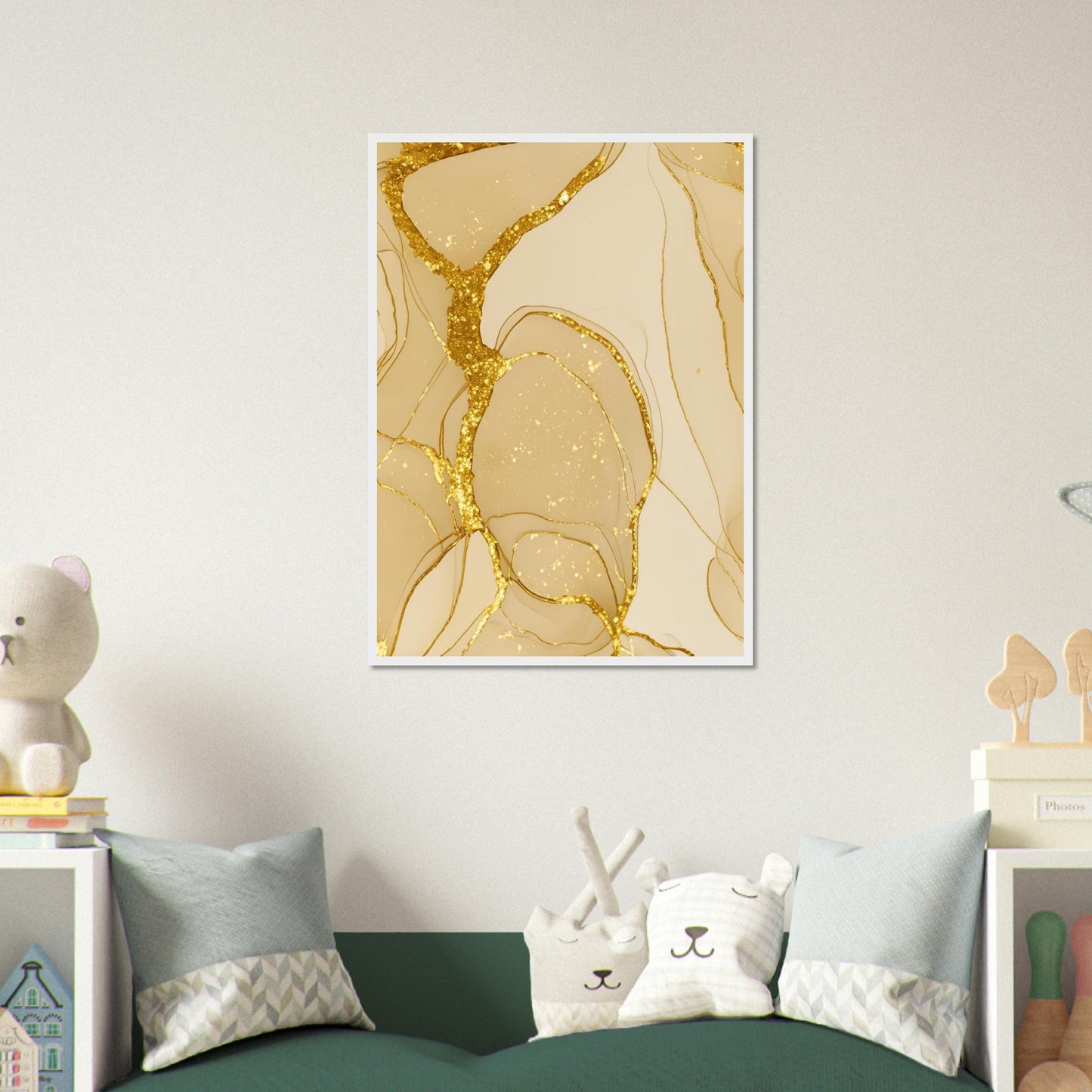 Marble 'Gold' - Premium Matte Paper Wooden Framed Poster