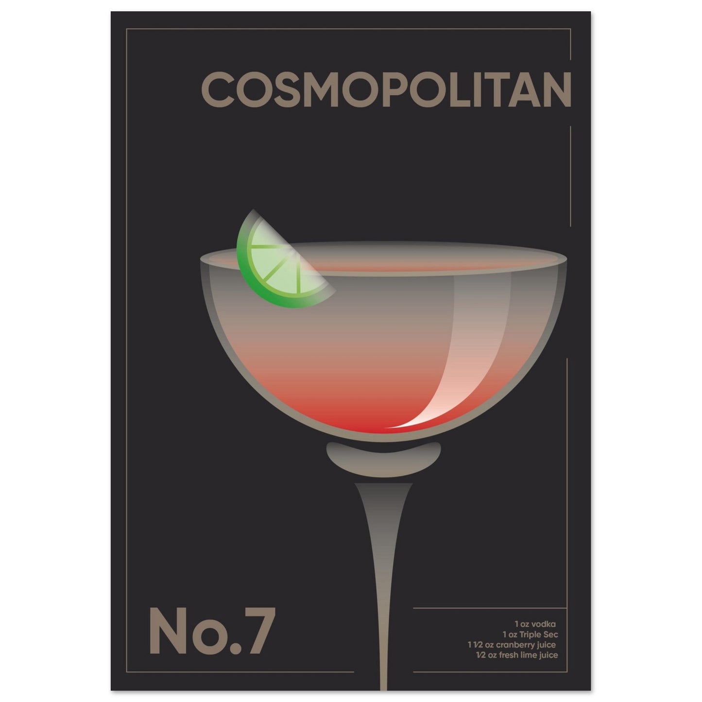 Cocktail 'Cosmopolitan' - Premium Matte Paper Poster