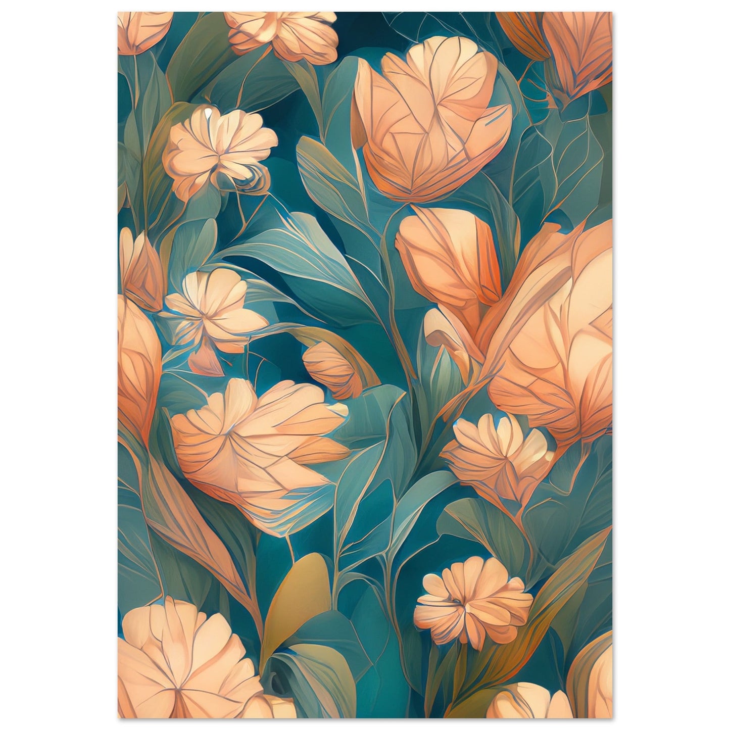 Flowers 'Abstract Garden' - Premium Matte Paper Poster
