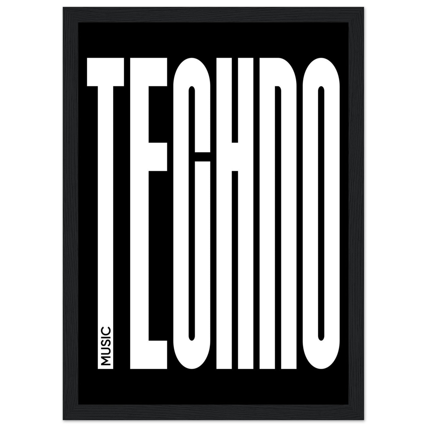 Music TECHNO - Premium Matte Paper Wooden Framed Poster