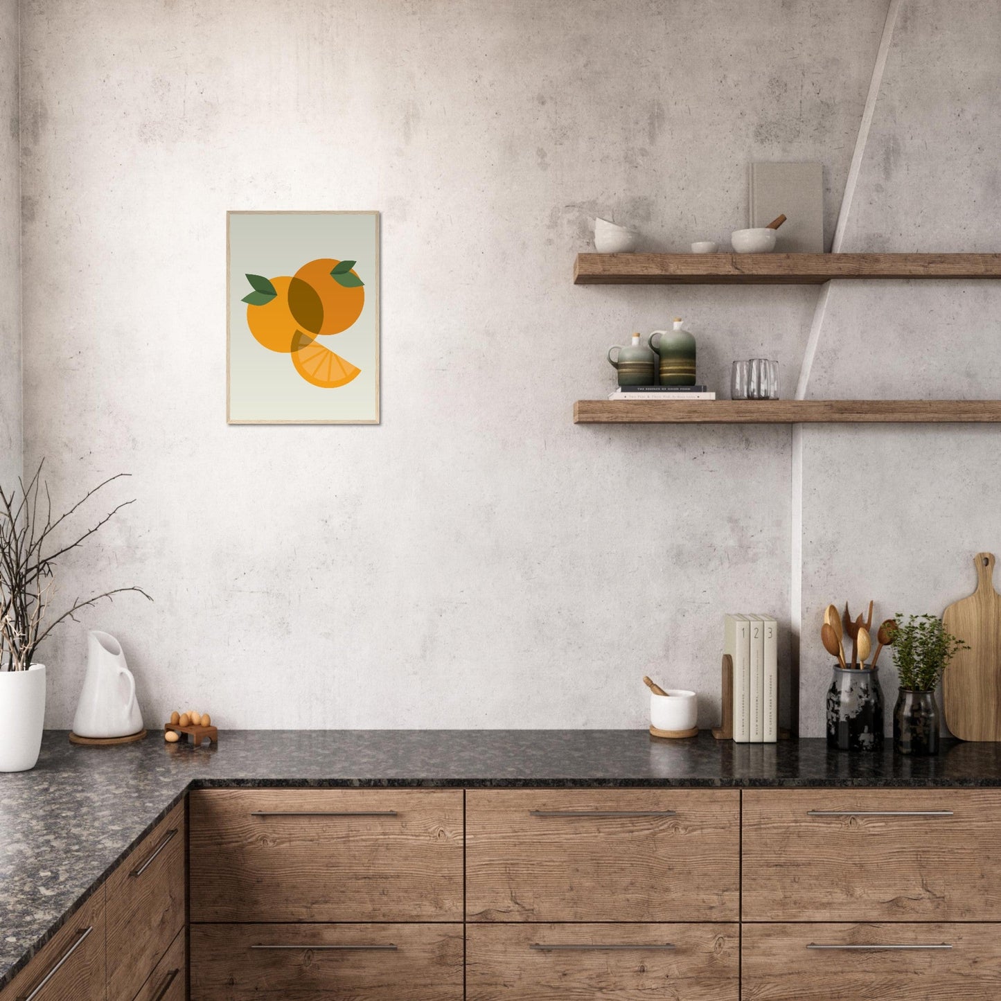 Fruity 'Oranges' - Premium Matte Paper Wooden Framed Poster