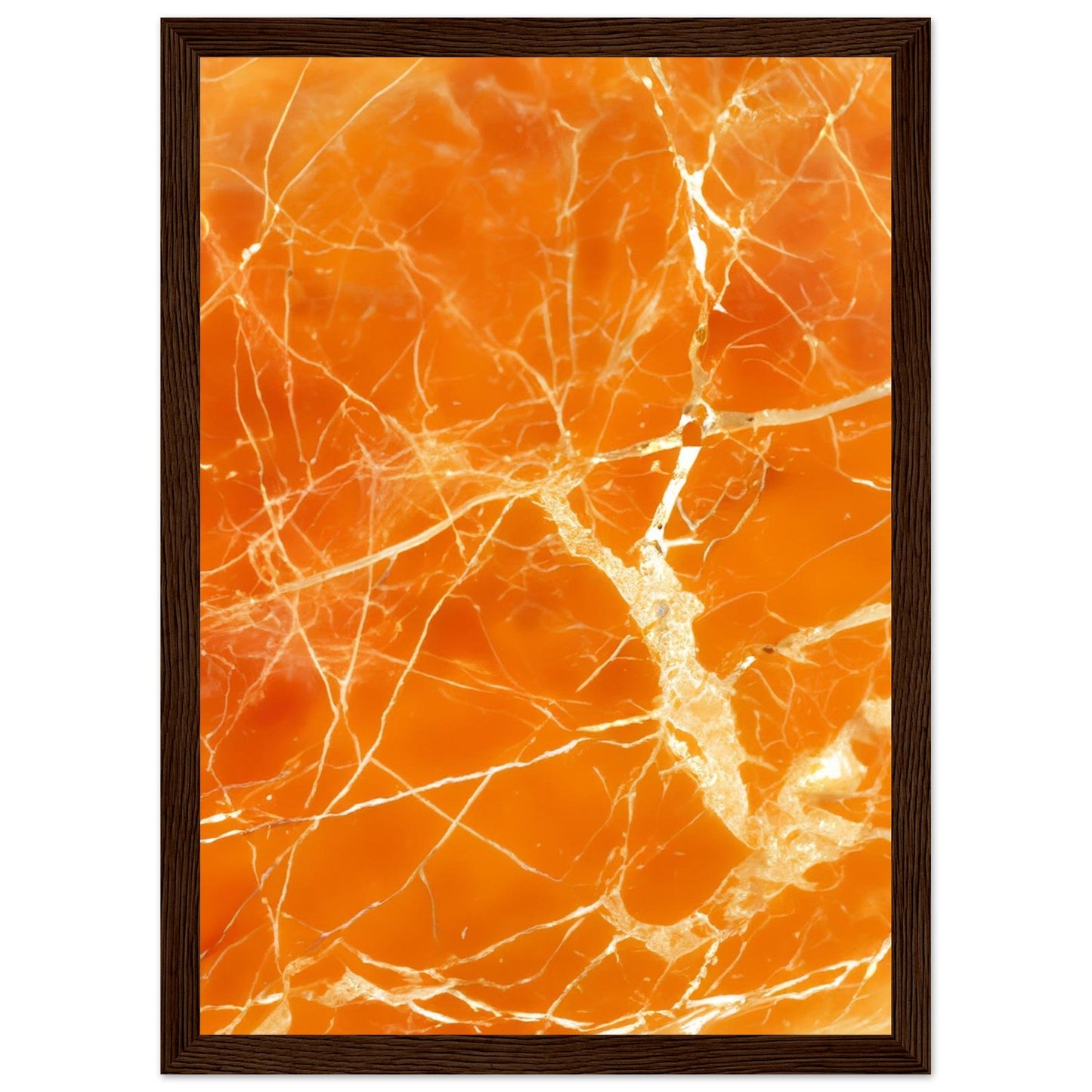 Marble 'Orange' - Premium Matte Paper Wooden Framed Poster