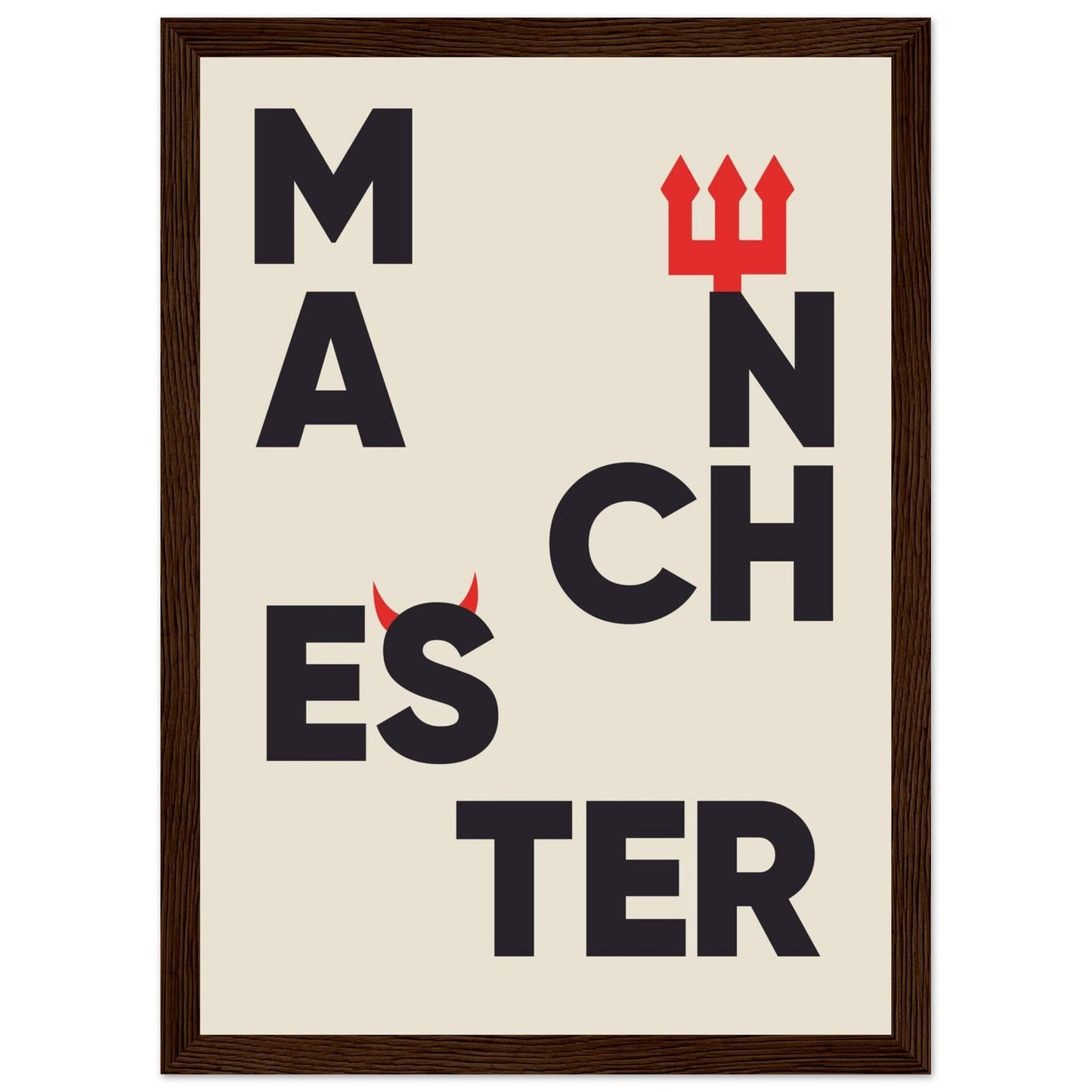 Cities/ Places 'Manchester' - Premium Matte Paper Wooden Framed Poster