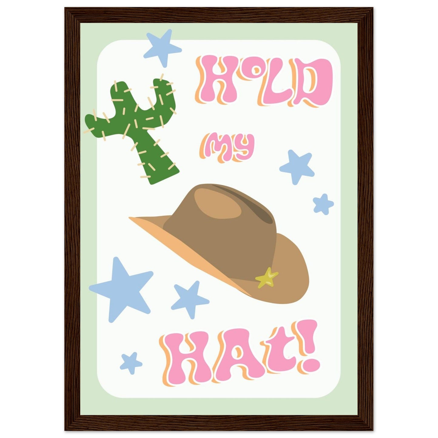Groovy 'Hold My Hat' - Premium Matte Paper Wooden Framed Poster