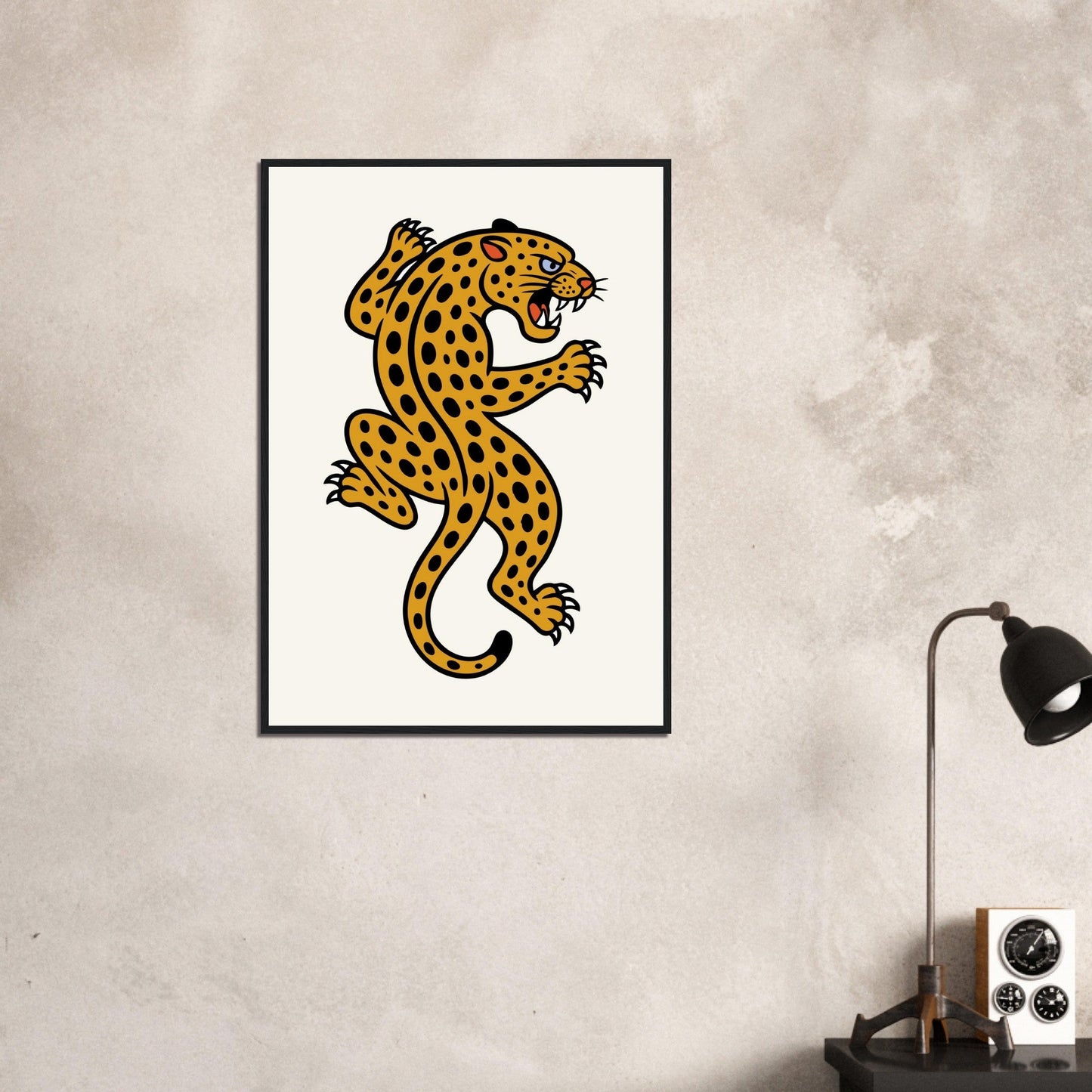Leopard Traditional - Premium Matte Paper Wooden Framed Poster