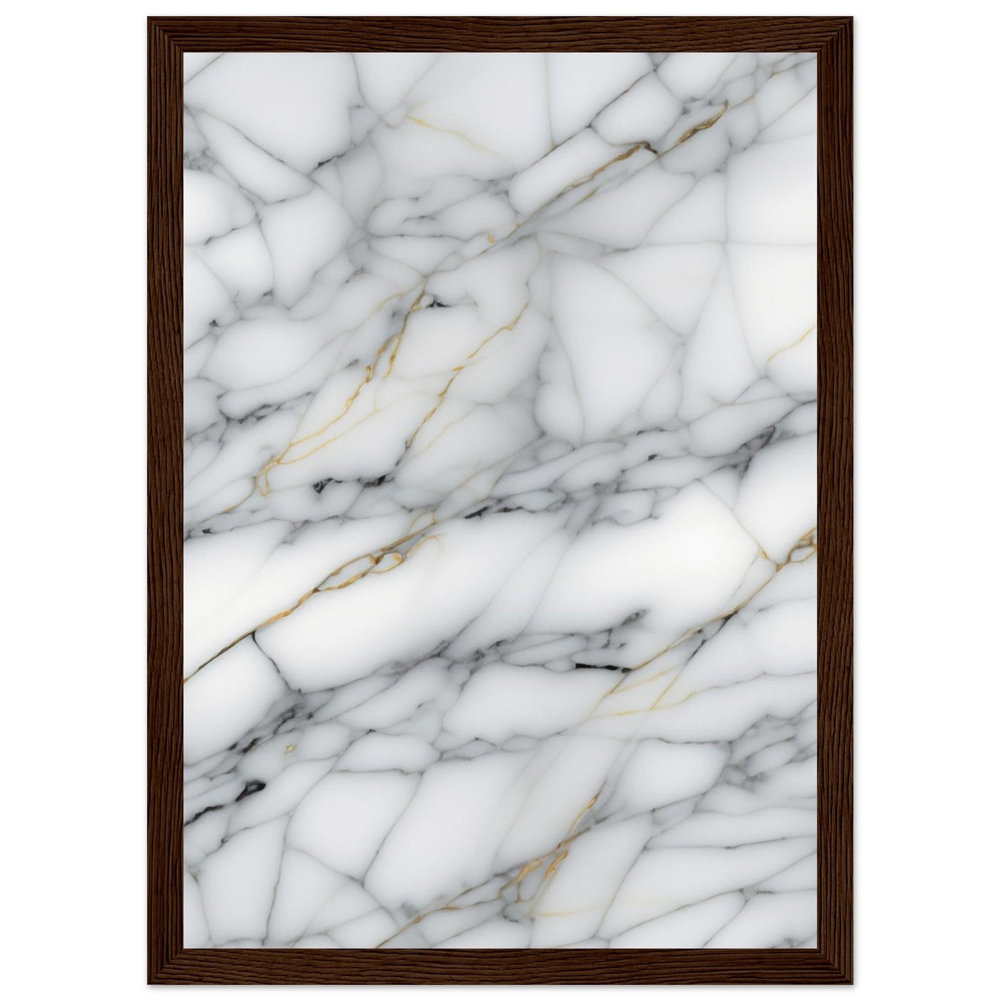 Marble 'Grey' - Premium Matte Paper Wooden Framed Poster