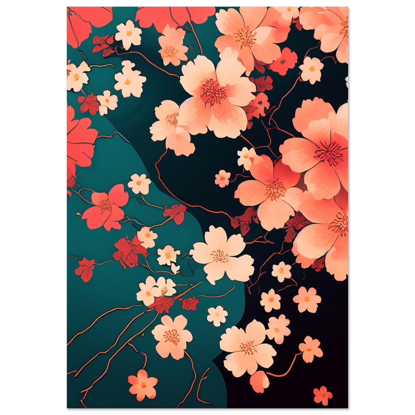 Flowers 'Japanese Garden' - Premium Matte Paper Poster