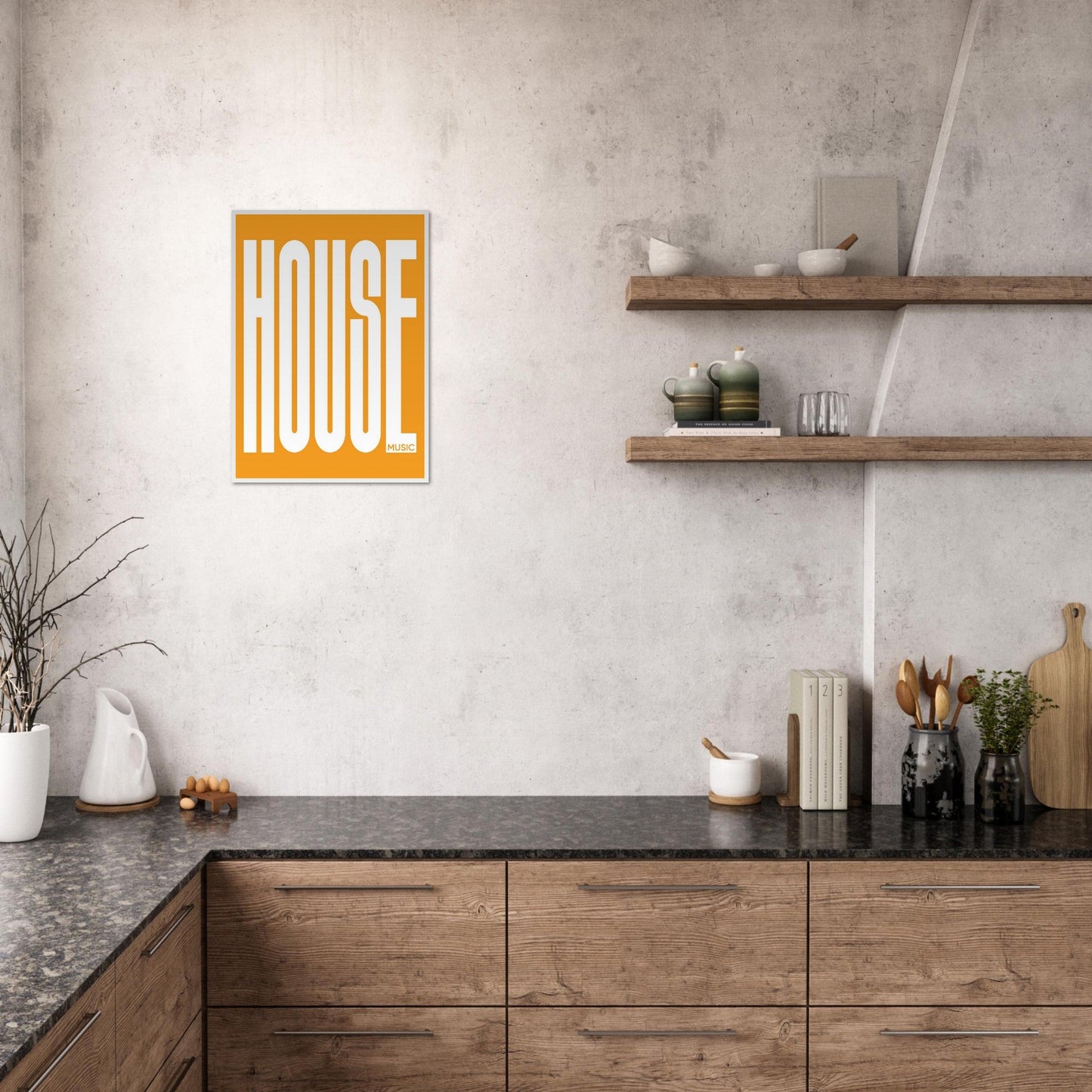 Music HOUSE - Premium Matte Paper Wooden Framed Poster